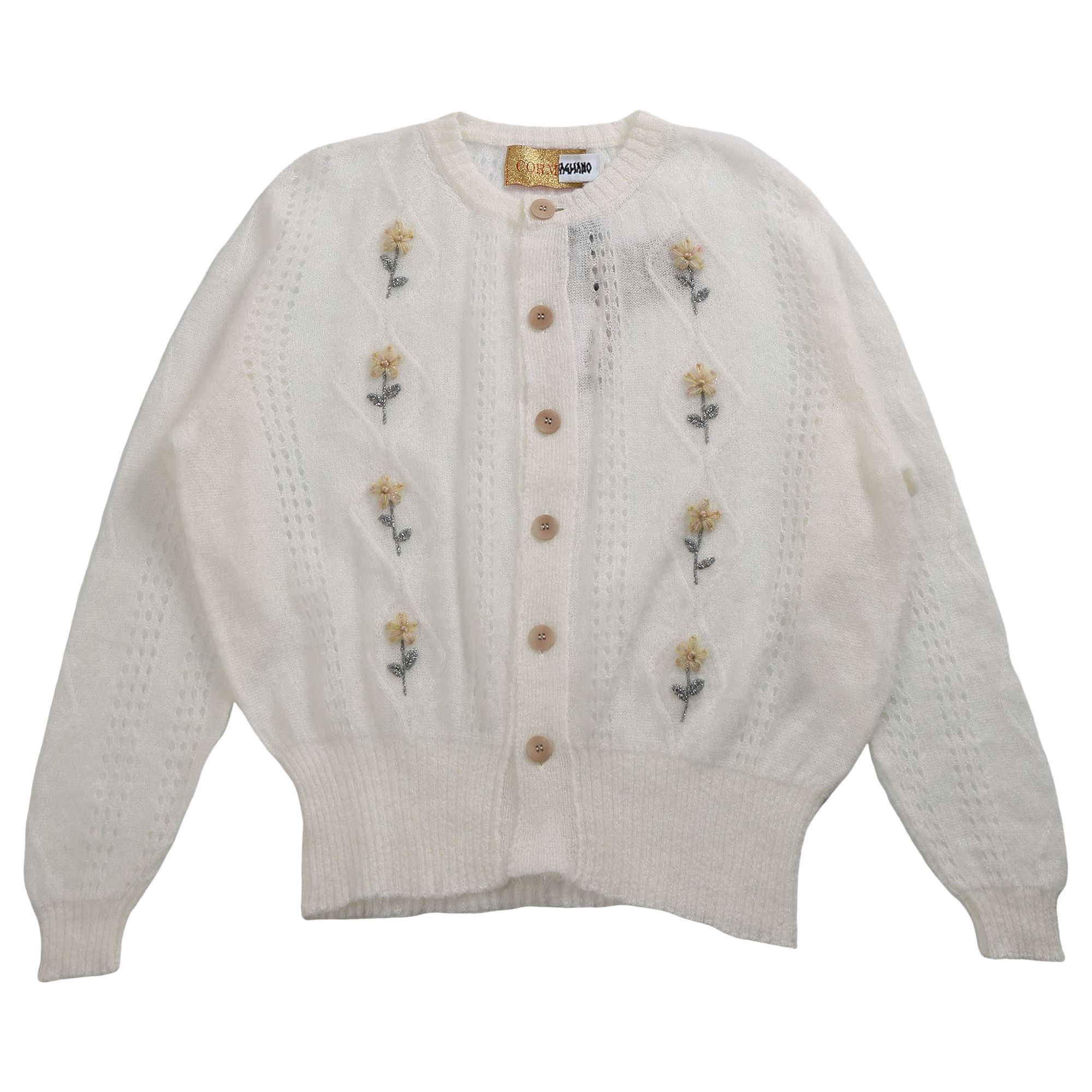 Pre-owned Magliano Cor Mohair Cardigan 'white' | Men's Size M