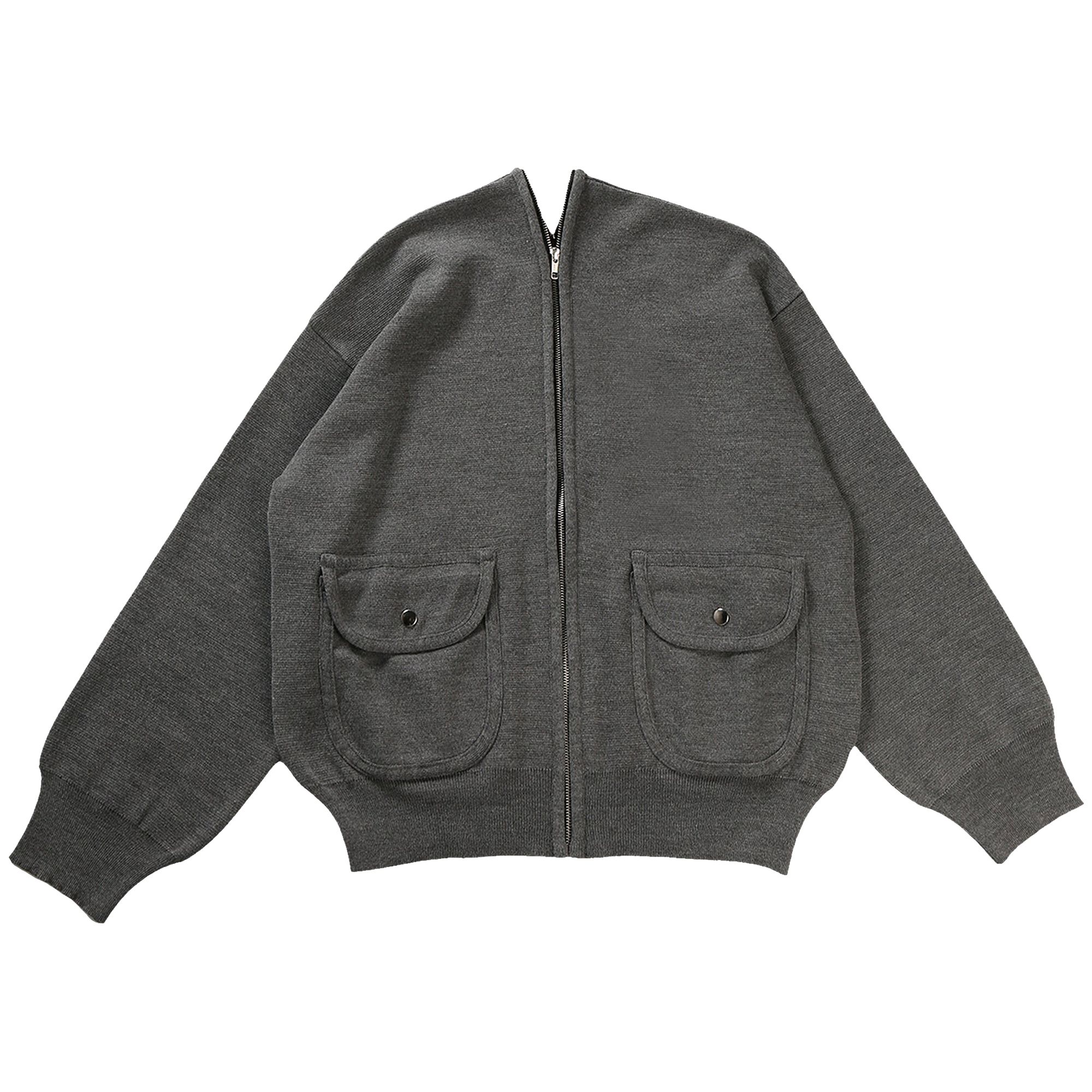 Pre-owned Magliano Gerri Knitted Bomber Jacket 'dark Grey' | Men's Size L In Gray