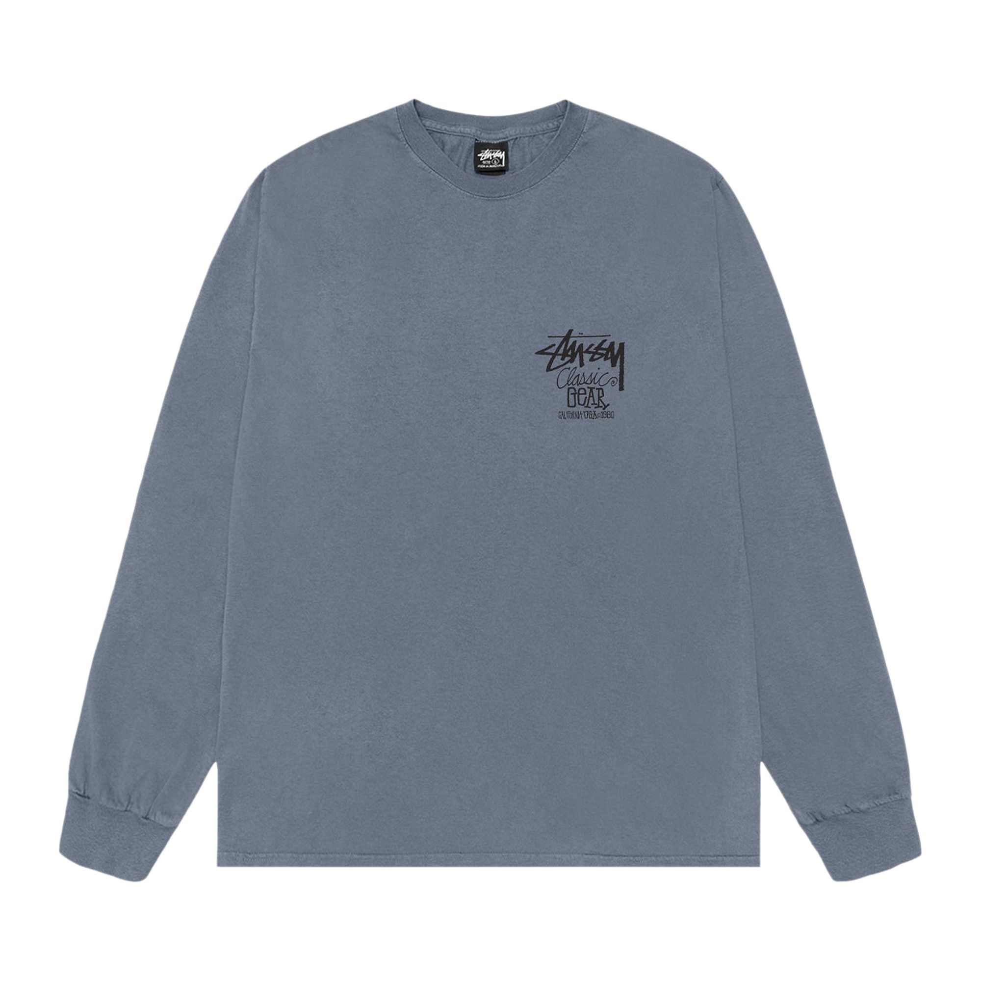 Pre-owned Stussy Classic Gear Long-sleeve Tee Pigment Dyed 'navy' | Blue | Men's Size Xxl