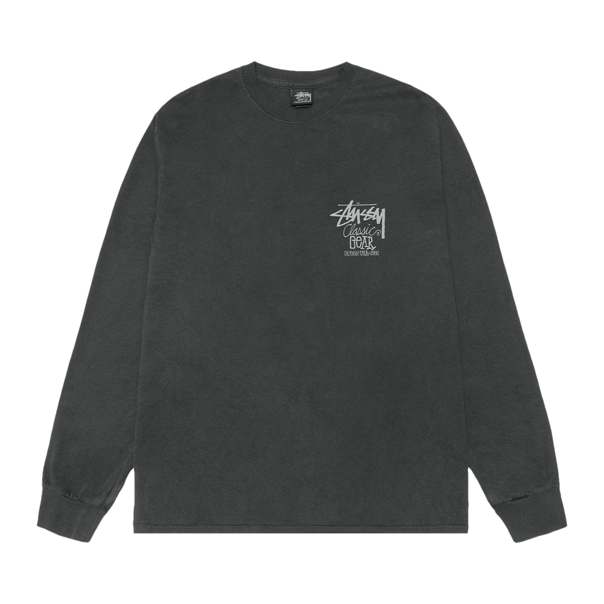 Pre-owned Stussy Classic Gear Long-sleeve Tee Pigment Dyed 'black' | Men's Size M