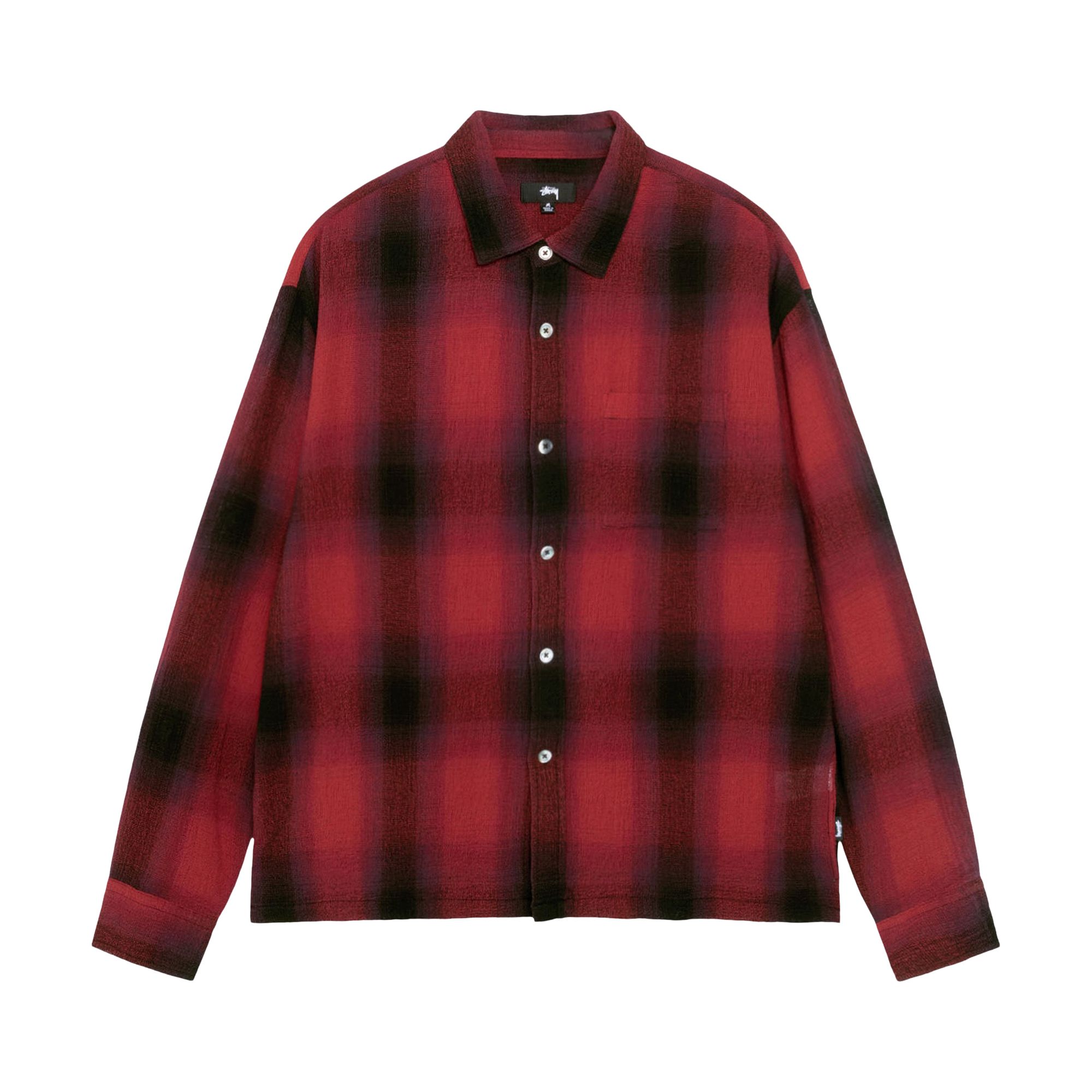 Pre-owned Stussy Loose Weave Plaid Shirt 'red' | Men's Size M