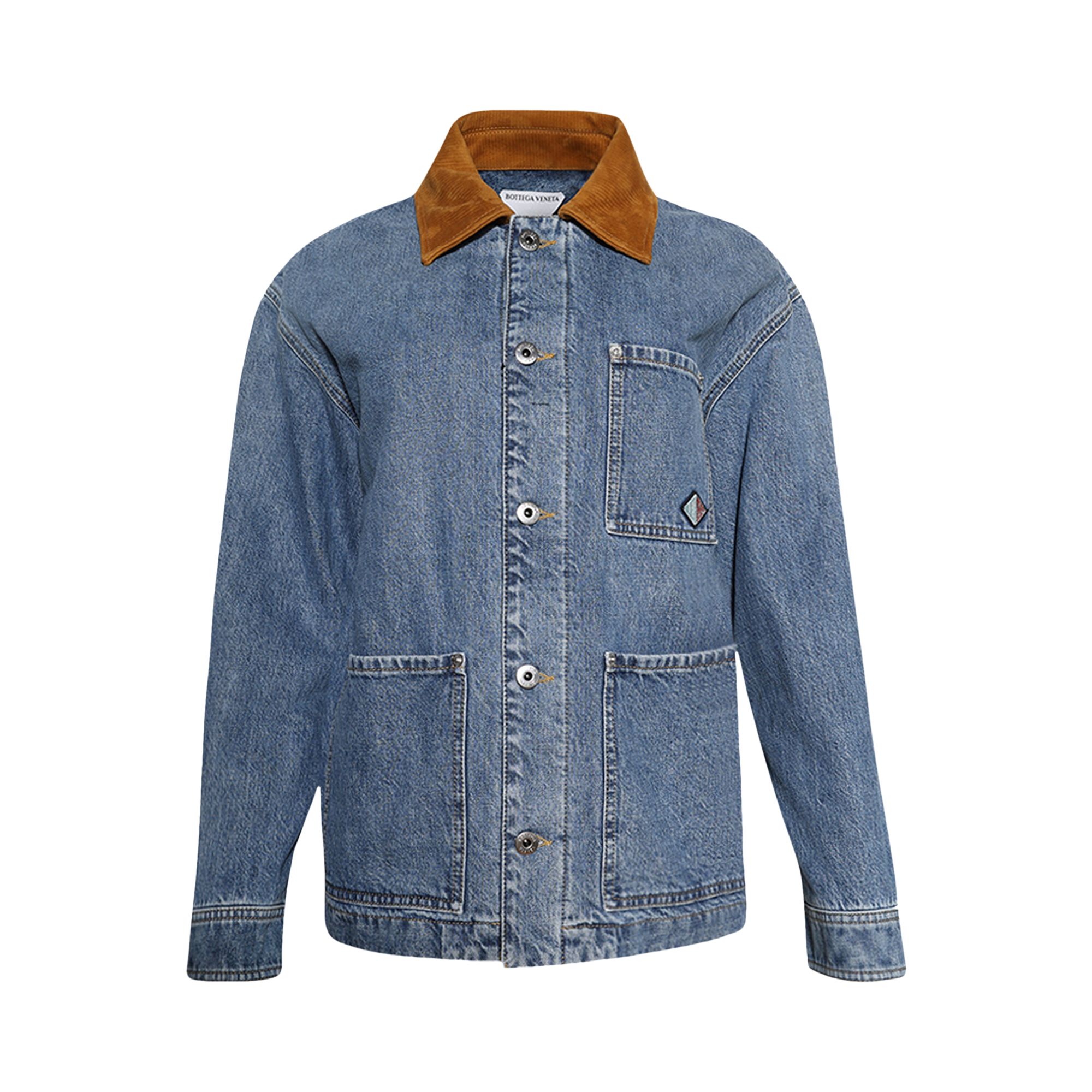 Pre-owned Bottega Veneta Padded Denim Jacket 'mid Blue' | Women's Size 38