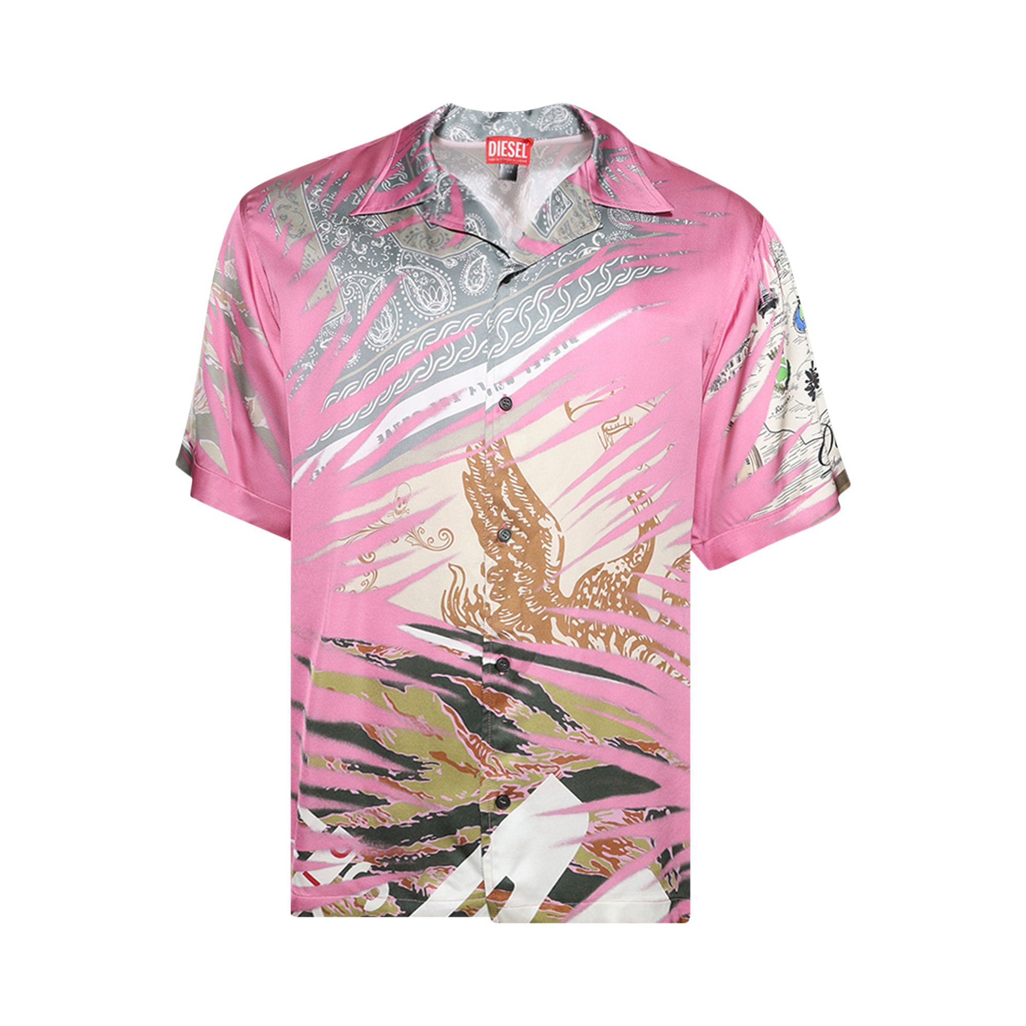 Pre-owned Diesel S-ulf Shirt 'hot Pink' | Men's Size 52