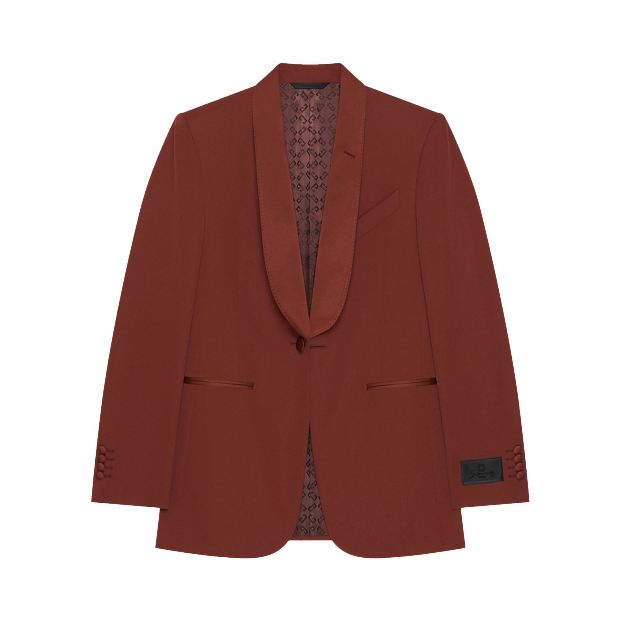 Pre-owned Givenchy Sb Shawl Jacket 'dark Rust' | Red | Men's Size 50