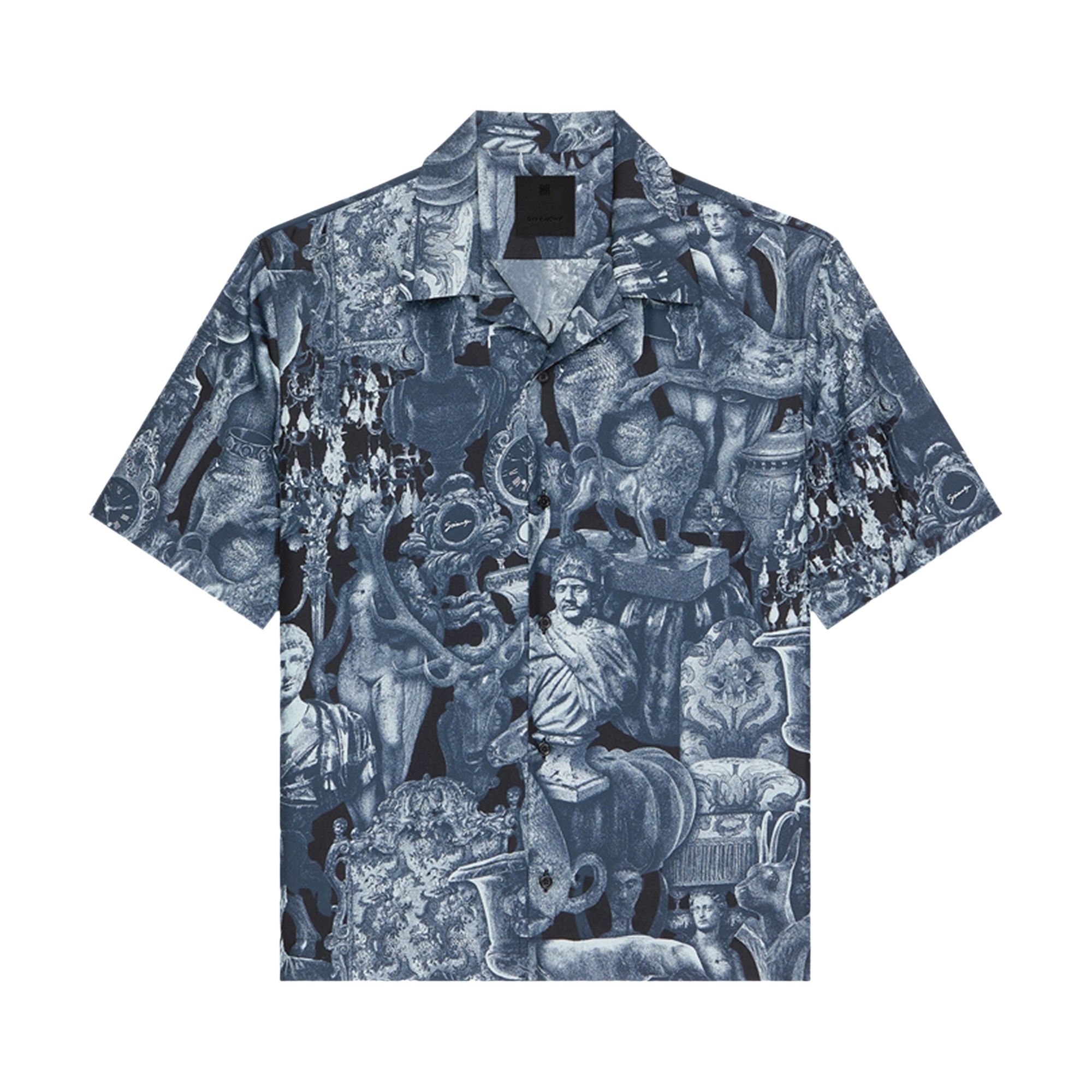Pre-owned Givenchy New Bowling Shirt 'black/navy' | Men's Size 41