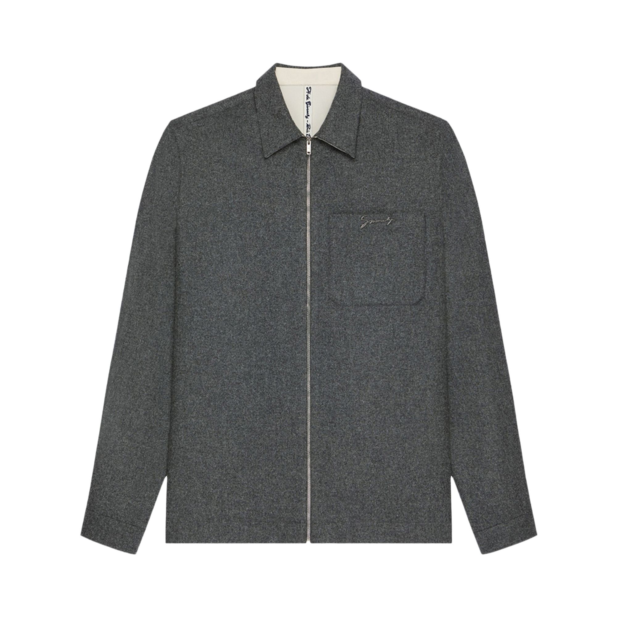 Pre-owned Givenchy Zip Front Shirt 'medium Grey' | Men's Size 44