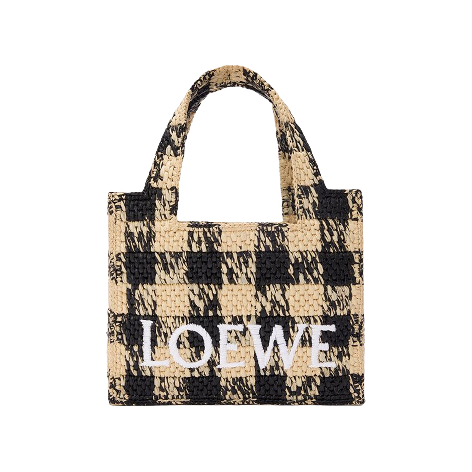Pre-owned Loewe Mini Font Tote Bag 'natural/black' | Tan | Women's Size Onesize