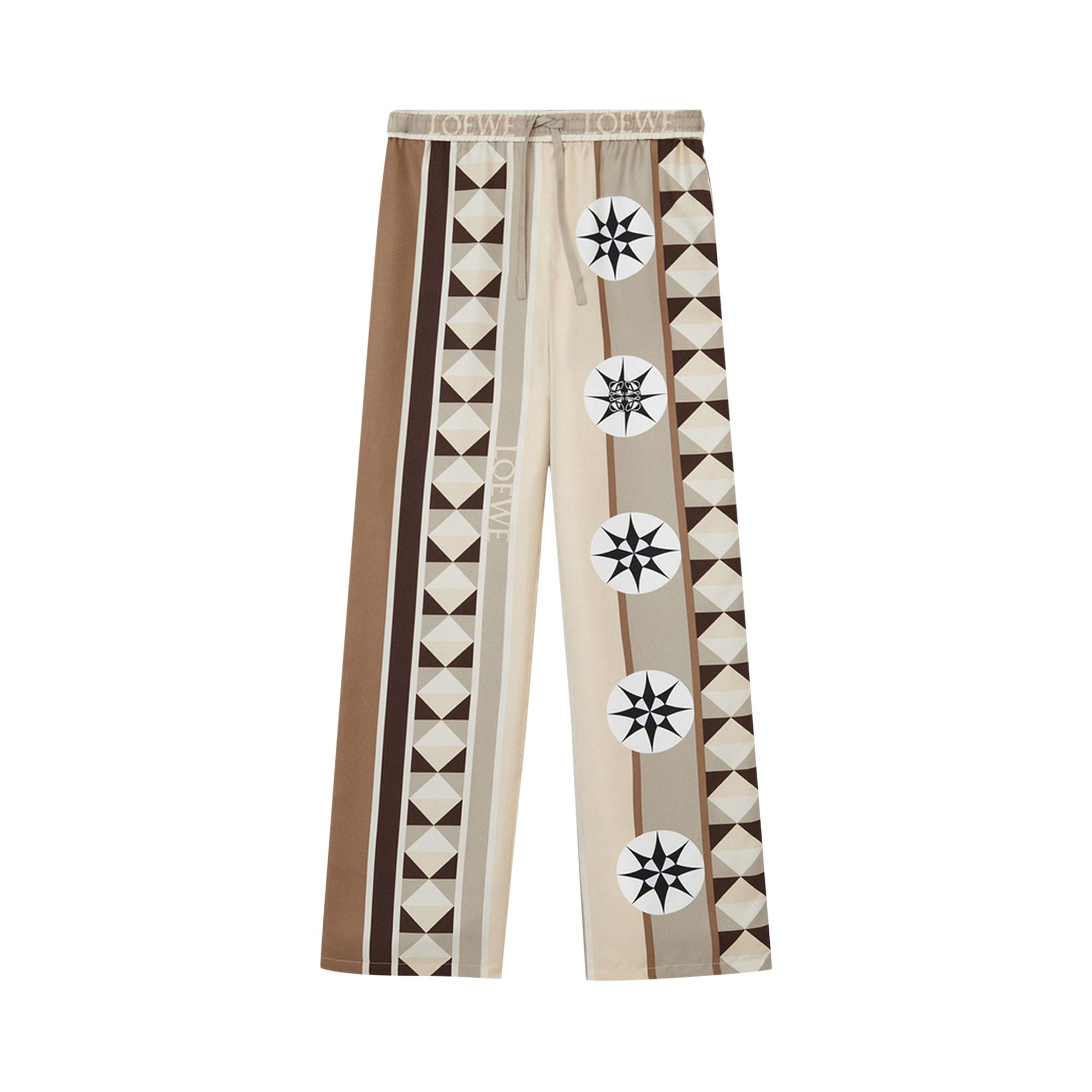 Pre-owned Loewe Pyjama Trousers 'beige/multicolor' | Tan | Women's Size M In Brown