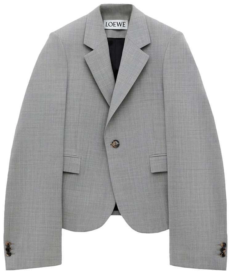 Buy Loewe Single-Breasted Tailored Blazer 'Light Grey