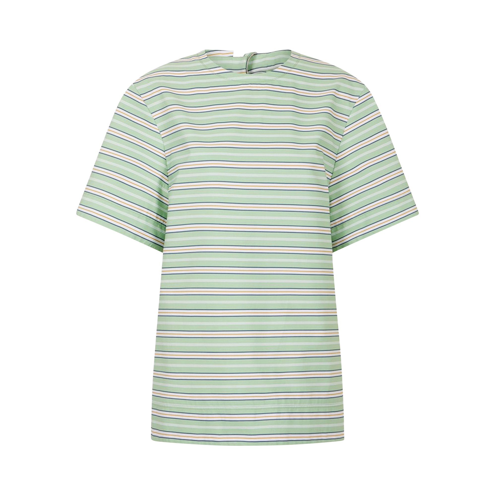 Pre-owned Rabanne Stripe Short-sleeve Top 'green/mustard' | Women's Size 38
