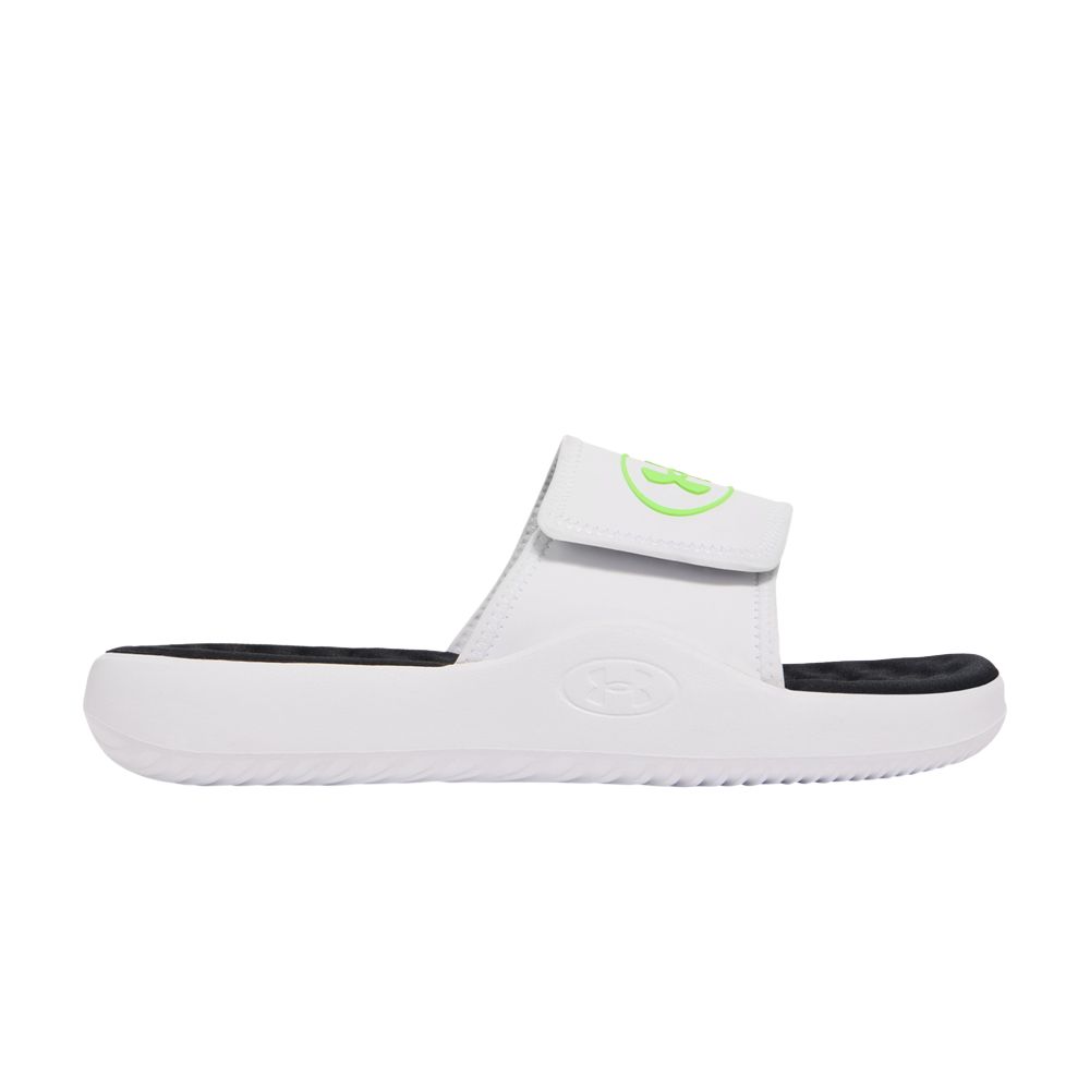 Pre-owned Under Armour Ignite Pro 8 Slide 'white Hyper Green' | Men's Size 9