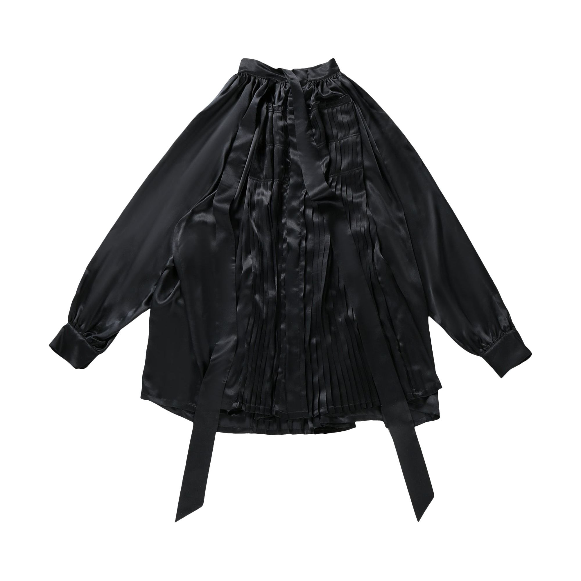 Pre-owned Ann Demeulemeester Likki Comfort Pleated Shirt 'black' | Women's Size 40