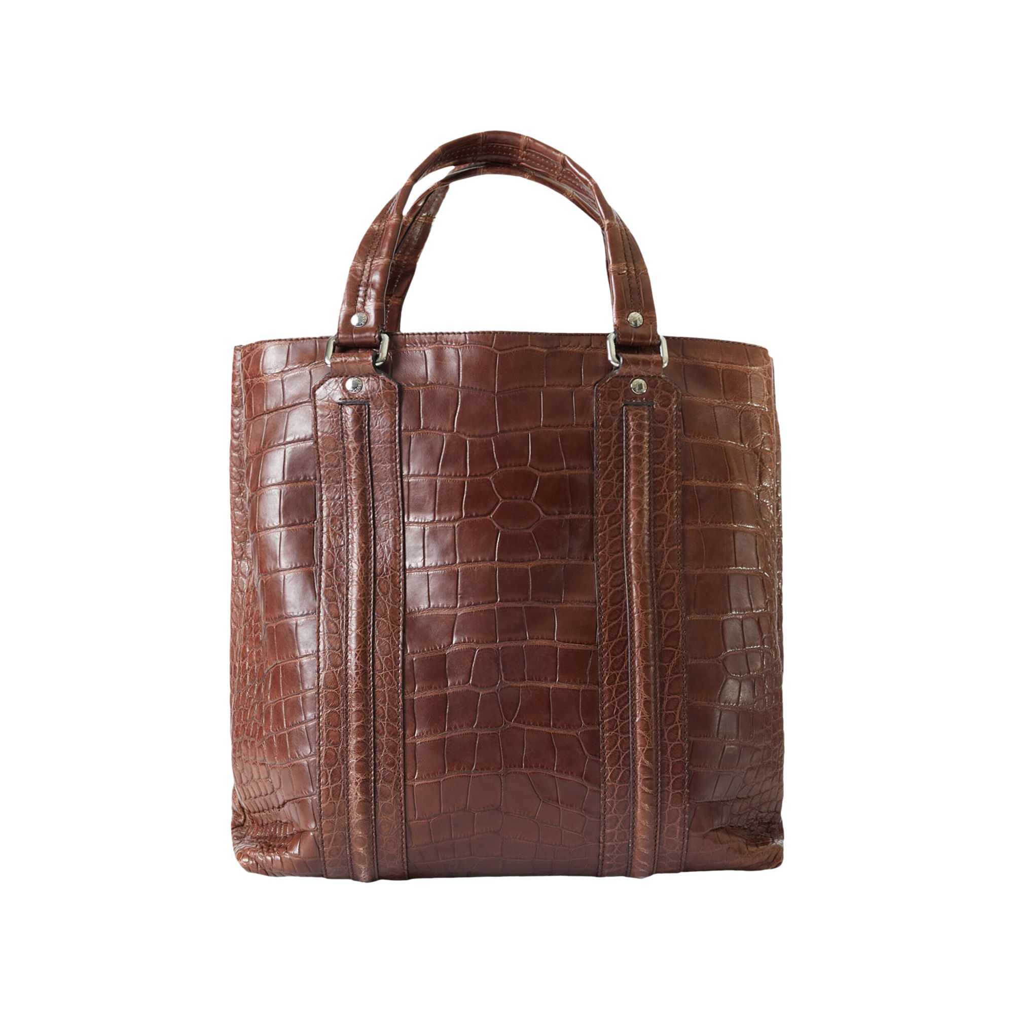 Pre-owned Gucci Crocodile Tote Bag 'light Cocoa' | Brown | Women's Size Onesize
