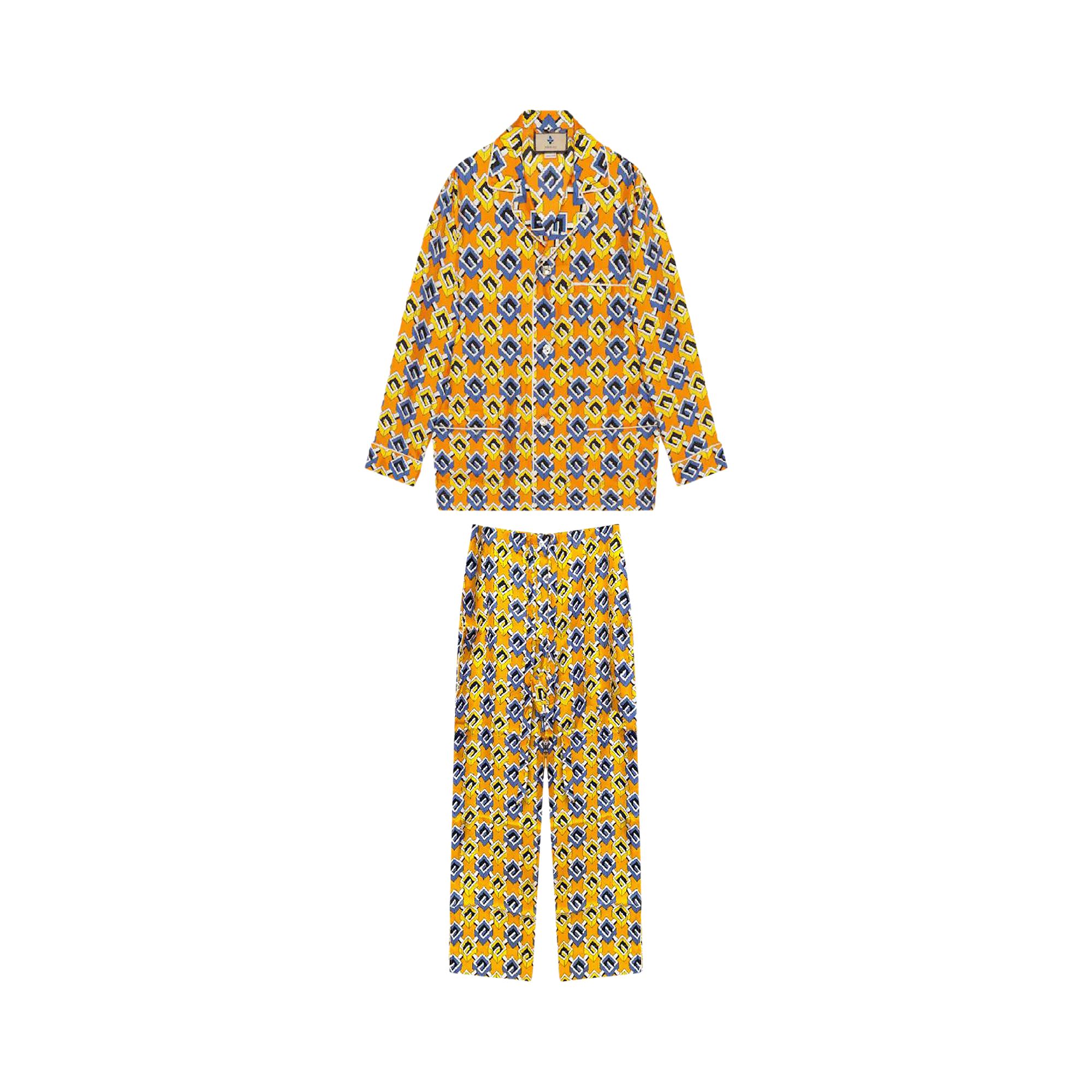 Pre-owned Gucci Geometric G Print Pajama Set 'yellow/multicolor' | Women's Size Xxl