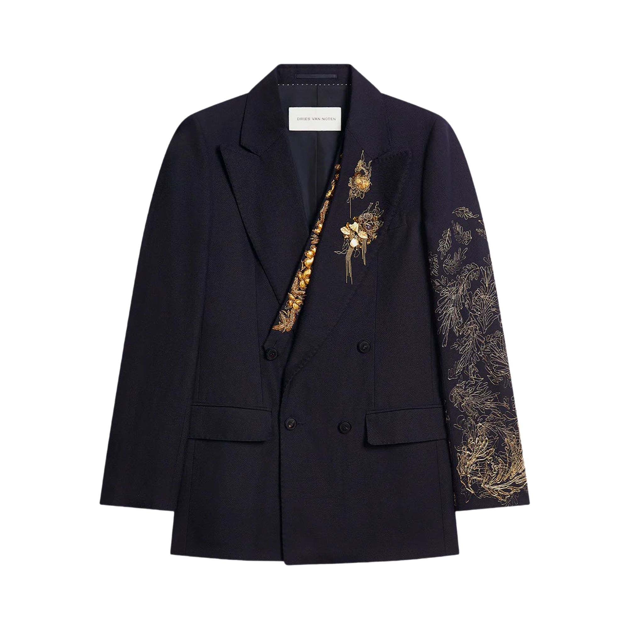 Pre-owned Dries Van Noten Embellished Blazer 'navy' | Blue | Men's Size 46