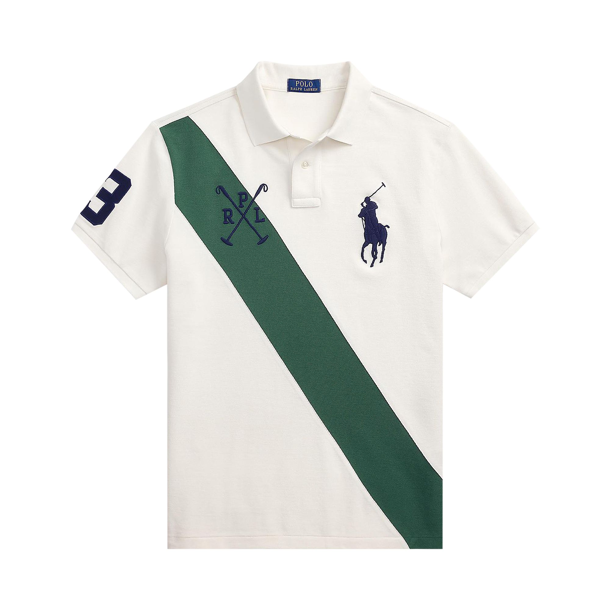 Pre-owned Polo Ralph Lauren Short-sleeve Basic Mesh Novelty Big Pony Polo 'nevis/washed Forest' | White | Men'