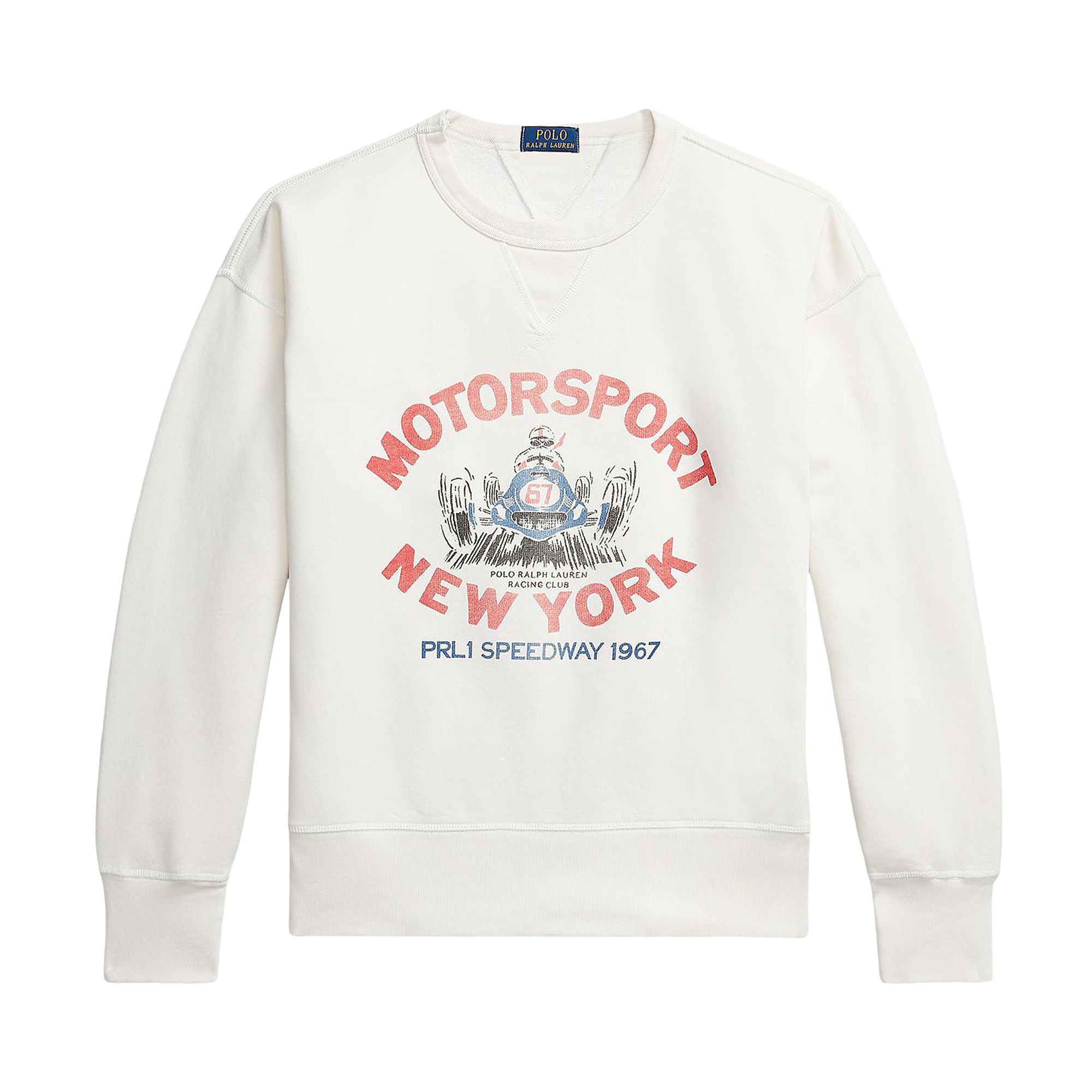 Pre-owned Polo Ralph Lauren Long-sleeve Sweatshirt 'nevis' | White | Men's Size M