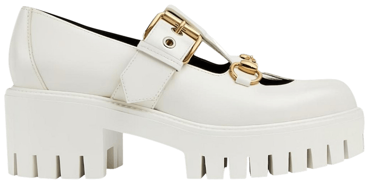 Gucci Wmns Lug Horsebit 30mm Platform Loafer White