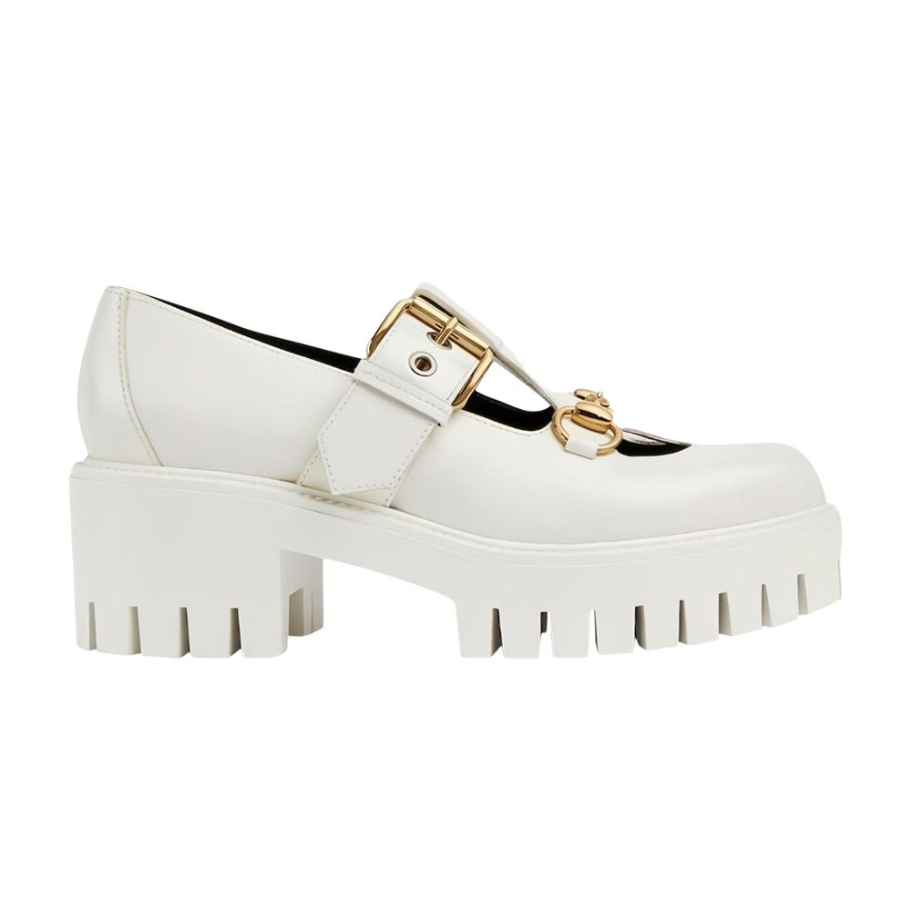 Pre-owned Gucci Wmns Lug Horsebit 30mm Platform Loafer 'white' | Women's Size 4.5