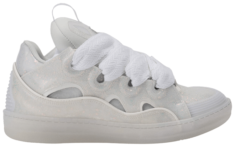 Lanvin Curb Sneakers Glitter Effect   Triple White
