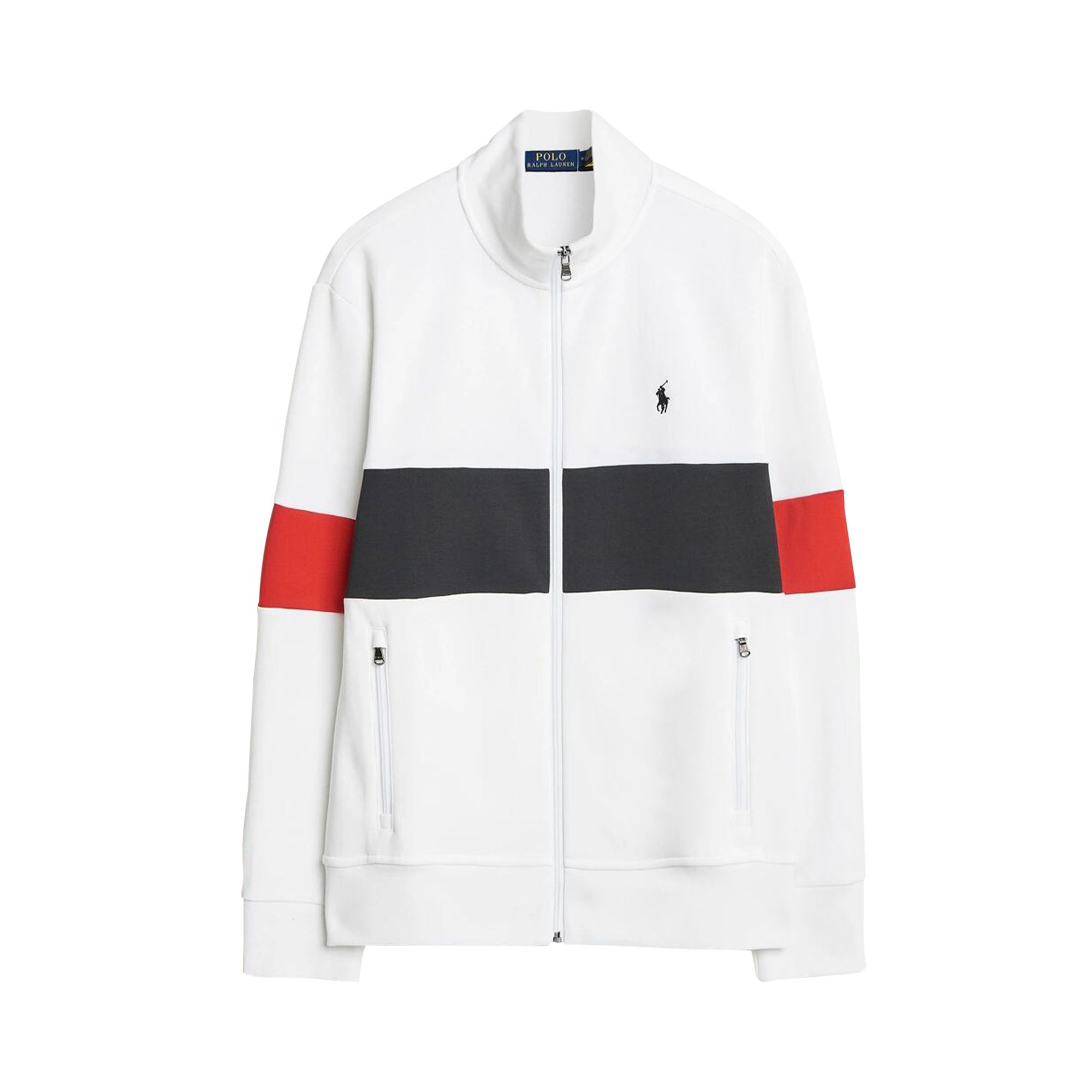Pre-owned Polo Ralph Lauren Mesh Double Knit Long-sleeve-sweatshirt 'ceramic White/multicolor' | Men's Size L