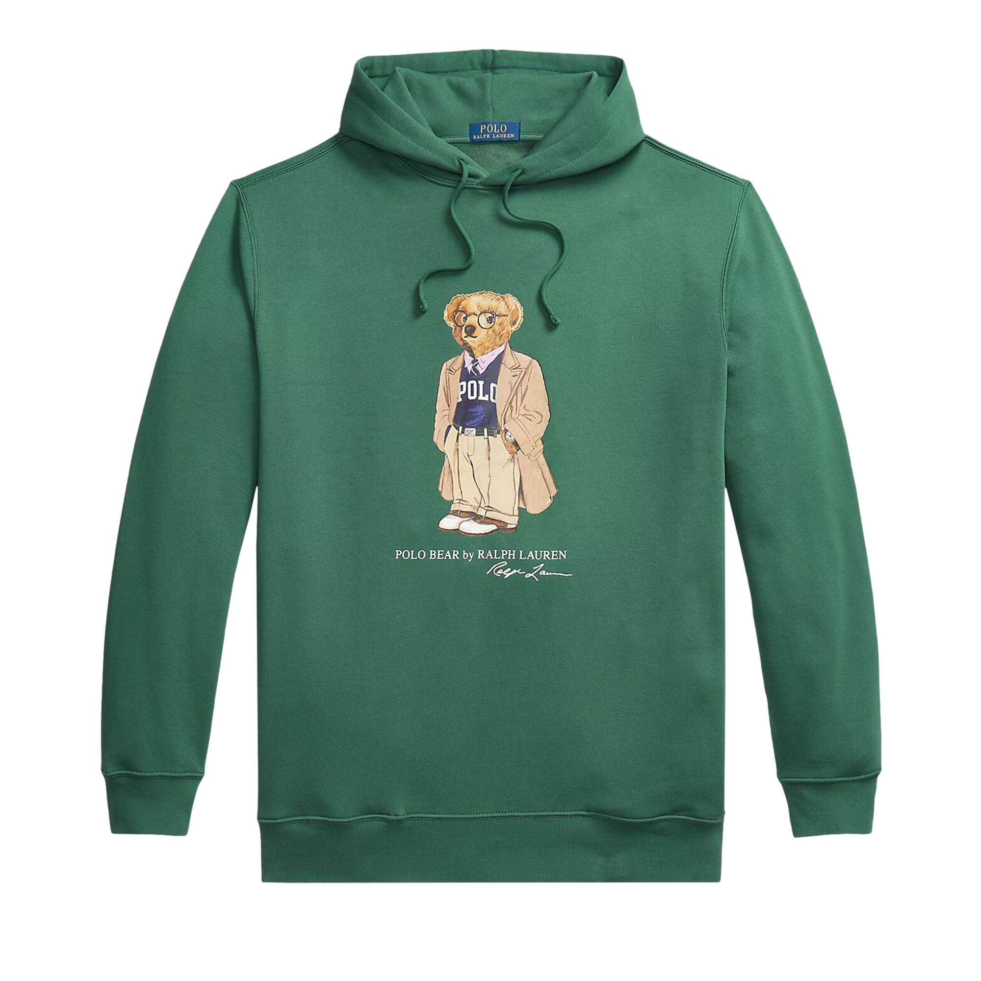 Pre-owned Polo Ralph Lauren Long-sleeve Novelty Bear Hoodie 'washed Forest' | Green | Men's Size Xxl