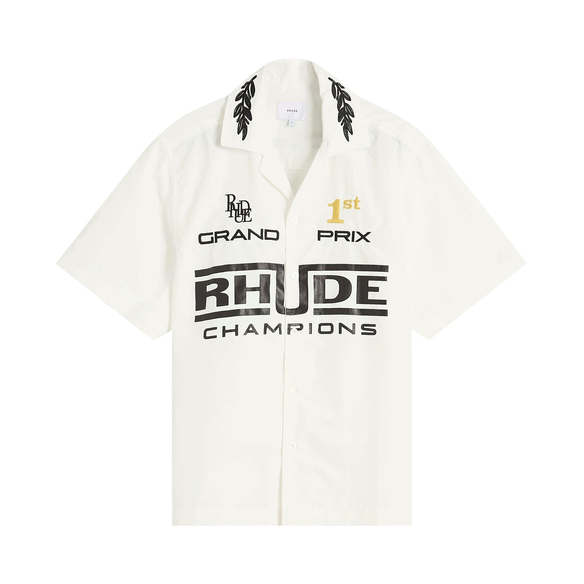 Pre-owned Rhude Champions Snap Shirt 'white' | Men's Size Xxl