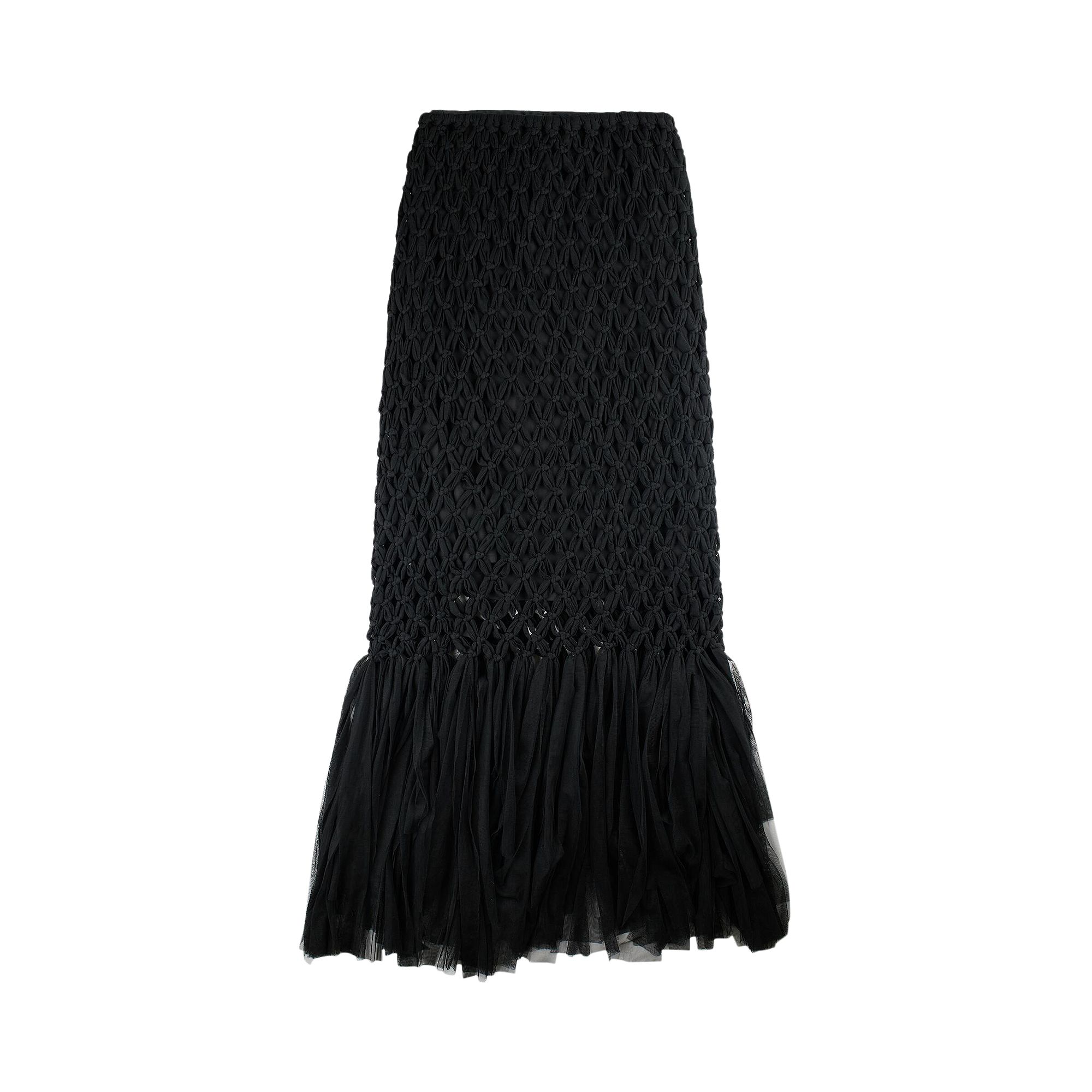 Pre-owned Song For The Mute Macrame Skirt 'black' | Women's Size 36