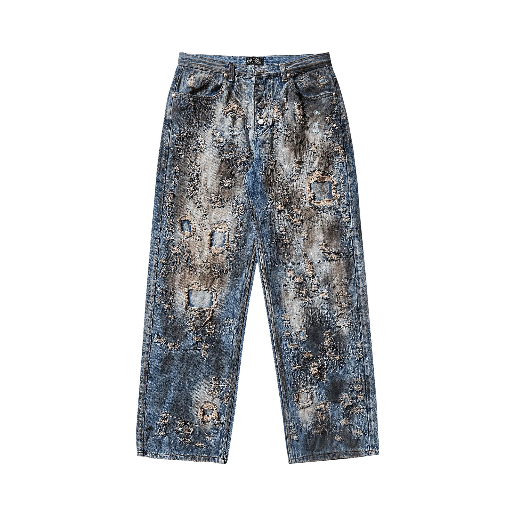 Pre-owned Thug Club Combat Casualty Care Denim Pants 'blue' | Men's Size 2
