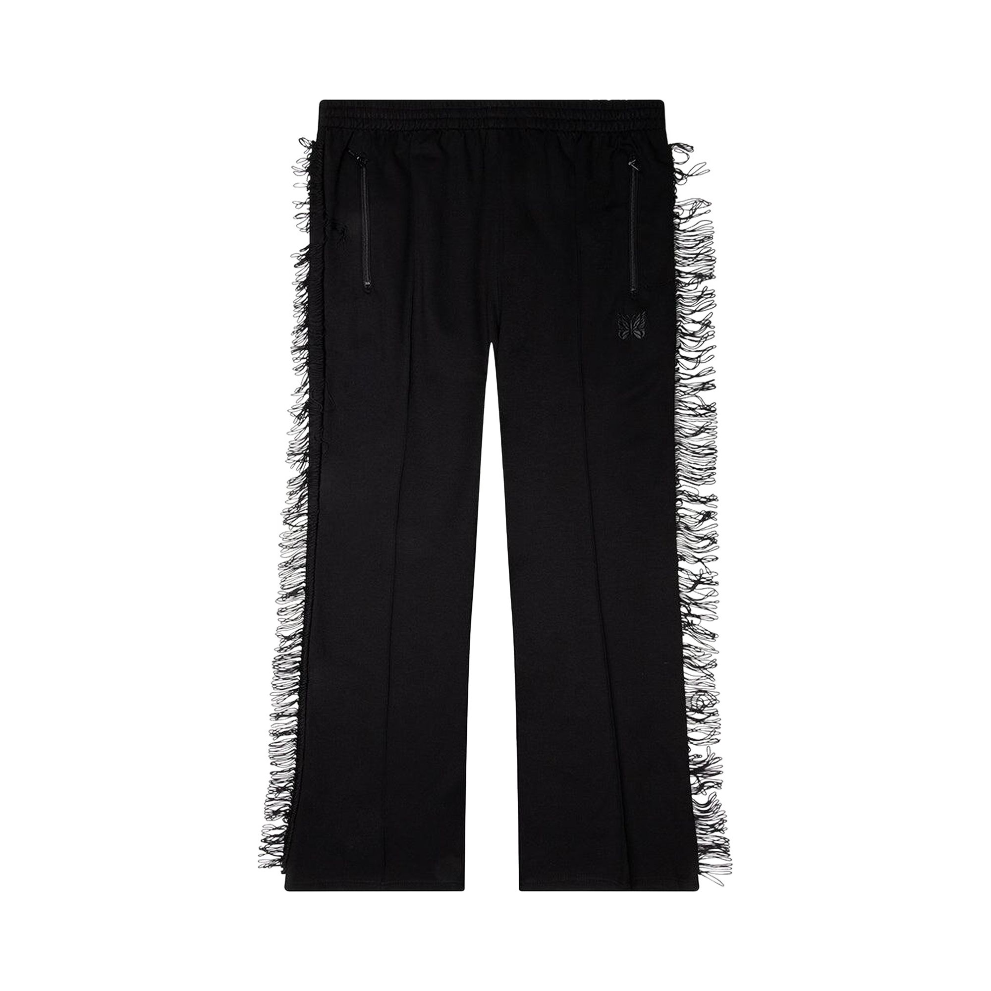 Pre-owned Needles Rayon Jersey Fringe Boot-cut Track Pant 'black' | Men's Size S