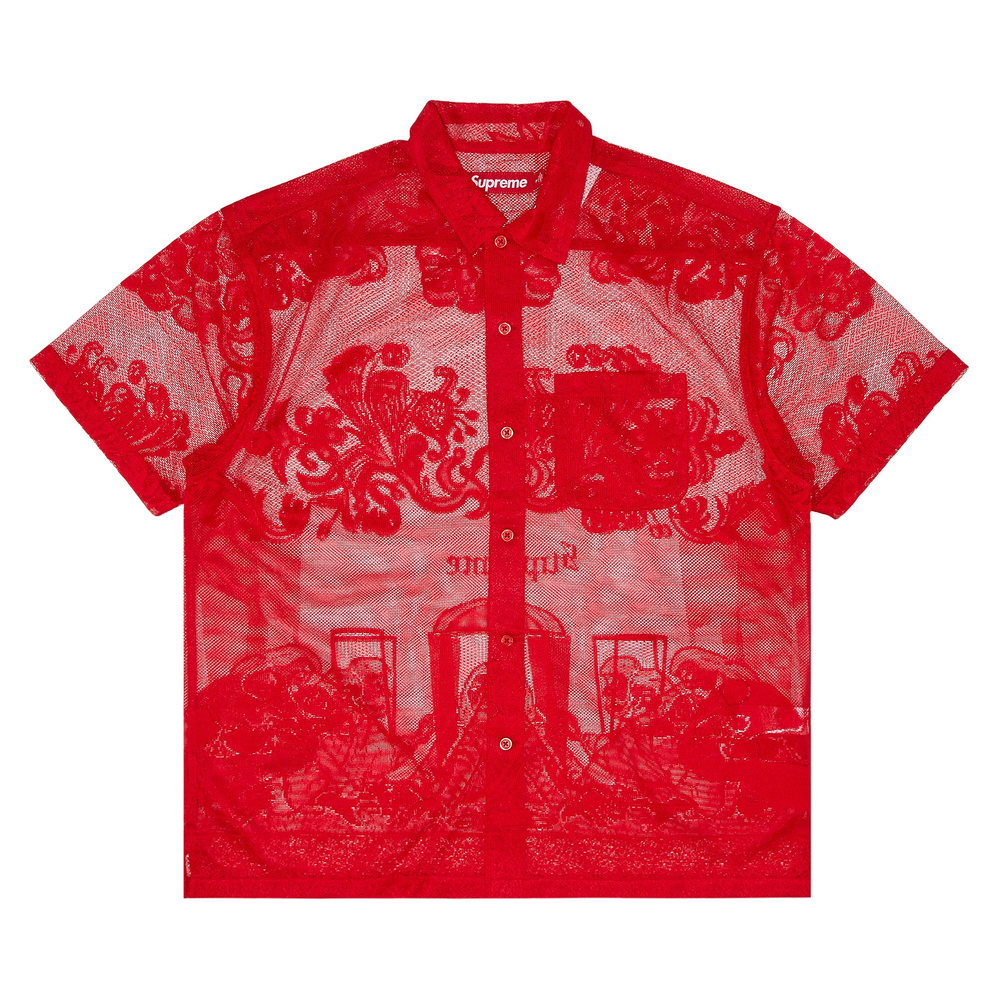 Pre-owned Supreme Last Supper Lace Short-sleeve Shirt 'red' | Men's Size S