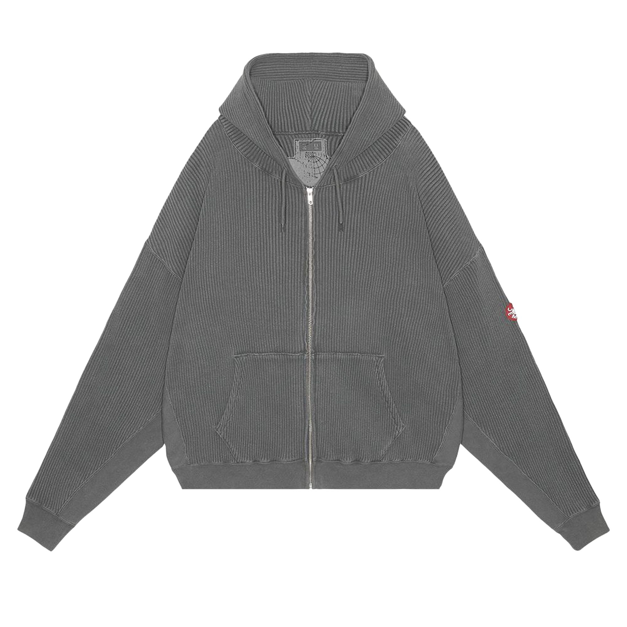 Pre-owned Cav Empt Overdye Wide Rib Cut Zip Hoodie 'charcoal' | Grey | Men's Size M