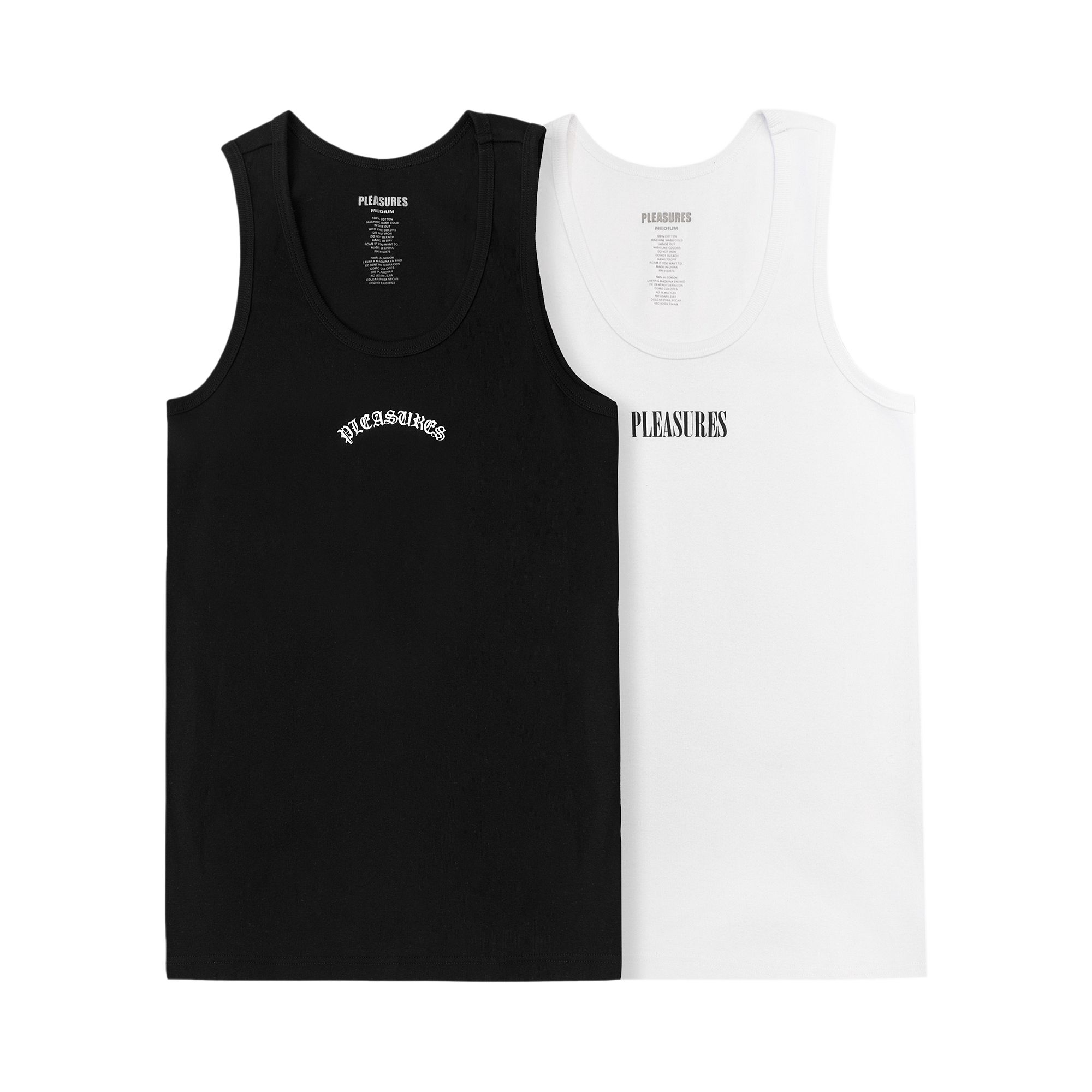 Pre-owned Pleasures Standard Tank Top (2 Pack) 'black/white'