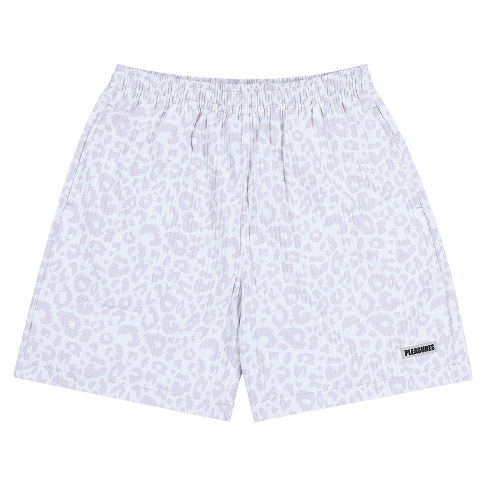 Pre-owned Pleasures Leopard Active Shorts 'white'
