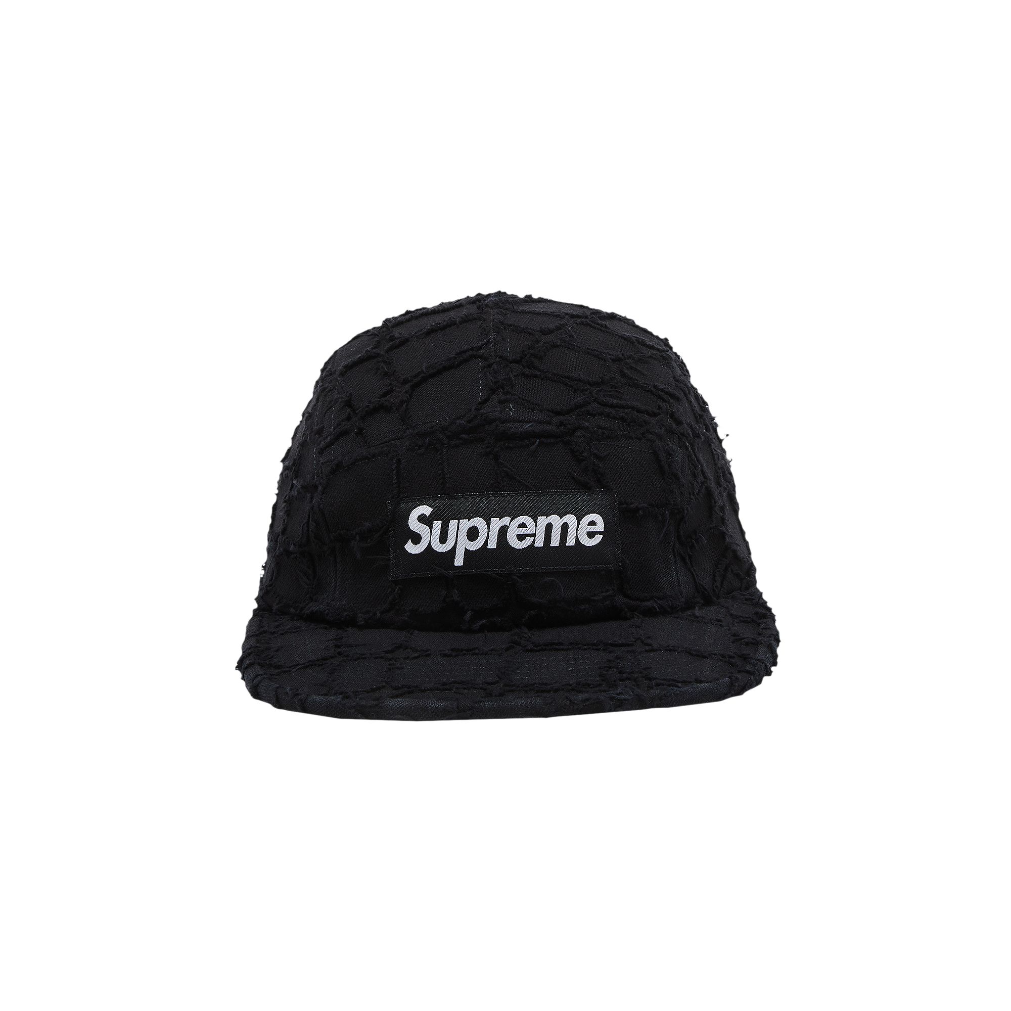 Pre-owned Supreme Frayed Croc Denim Camp Cap 'black' | Men's Size Onesize