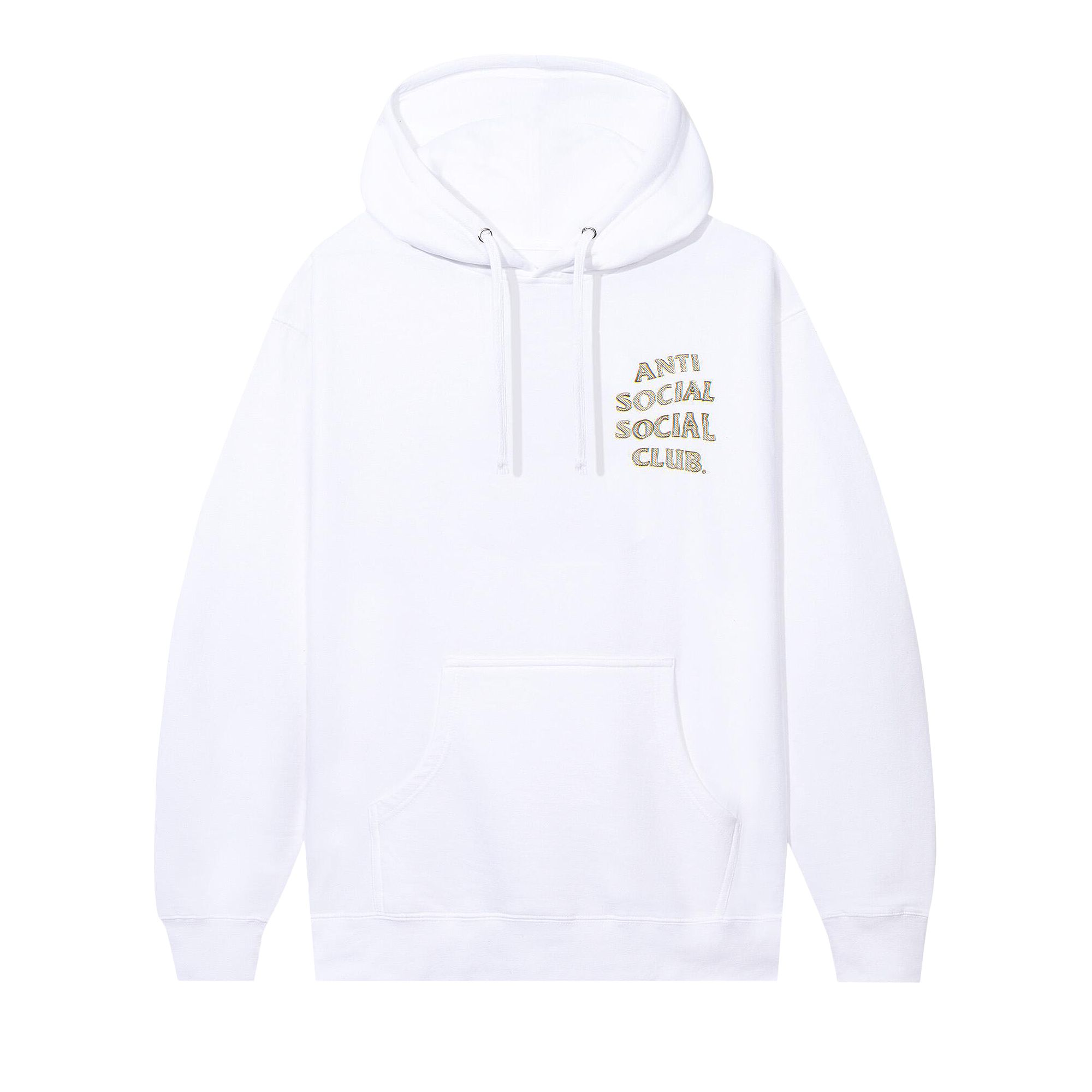 Pre-owned Anti Social Social Club Blurred Lines Mind Games Hoodie 'white' | Men's Size M