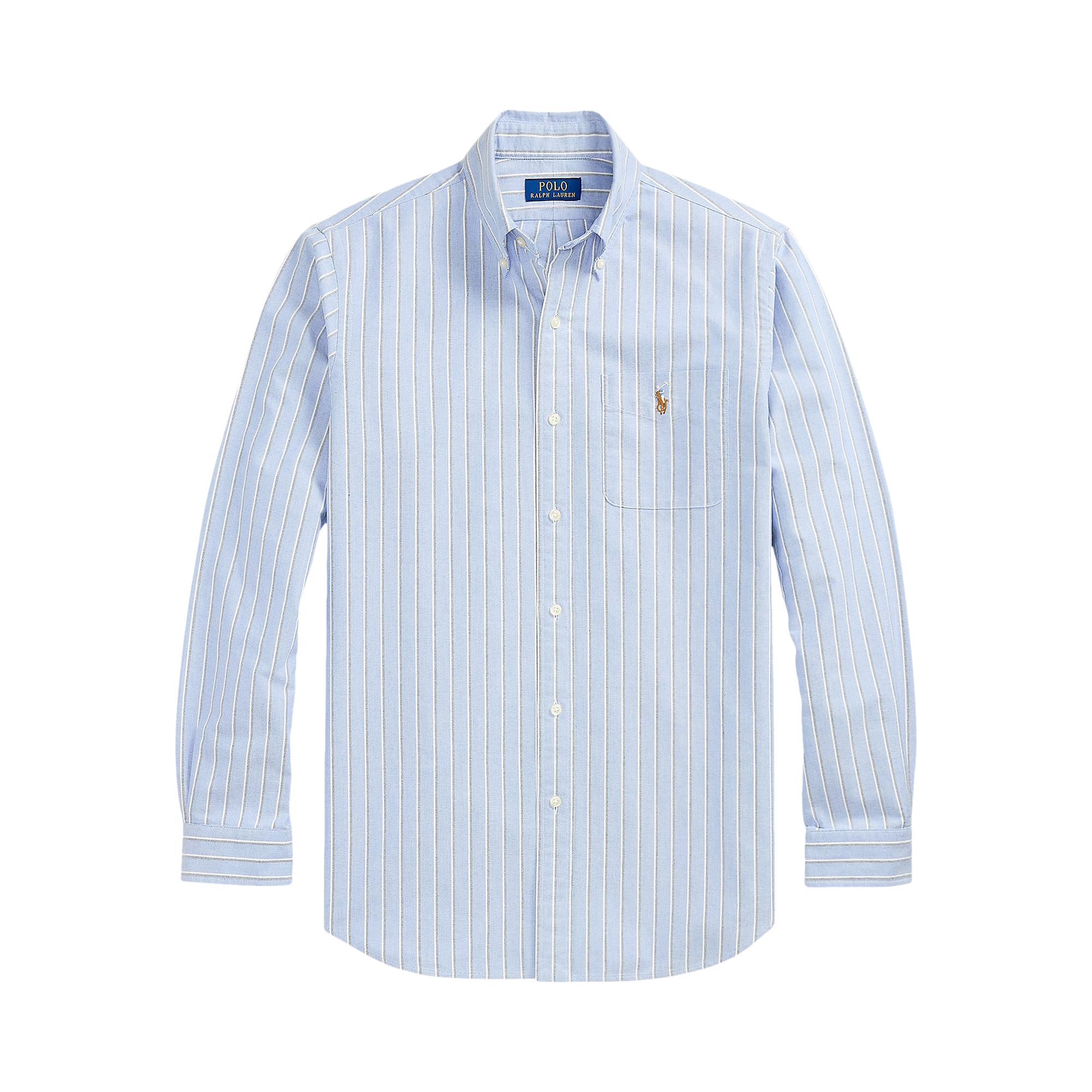 Pre-owned Polo Ralph Lauren Long-sleeve Classic Oxford Sport Shirt 'blue/multicolor' | Men's Size S