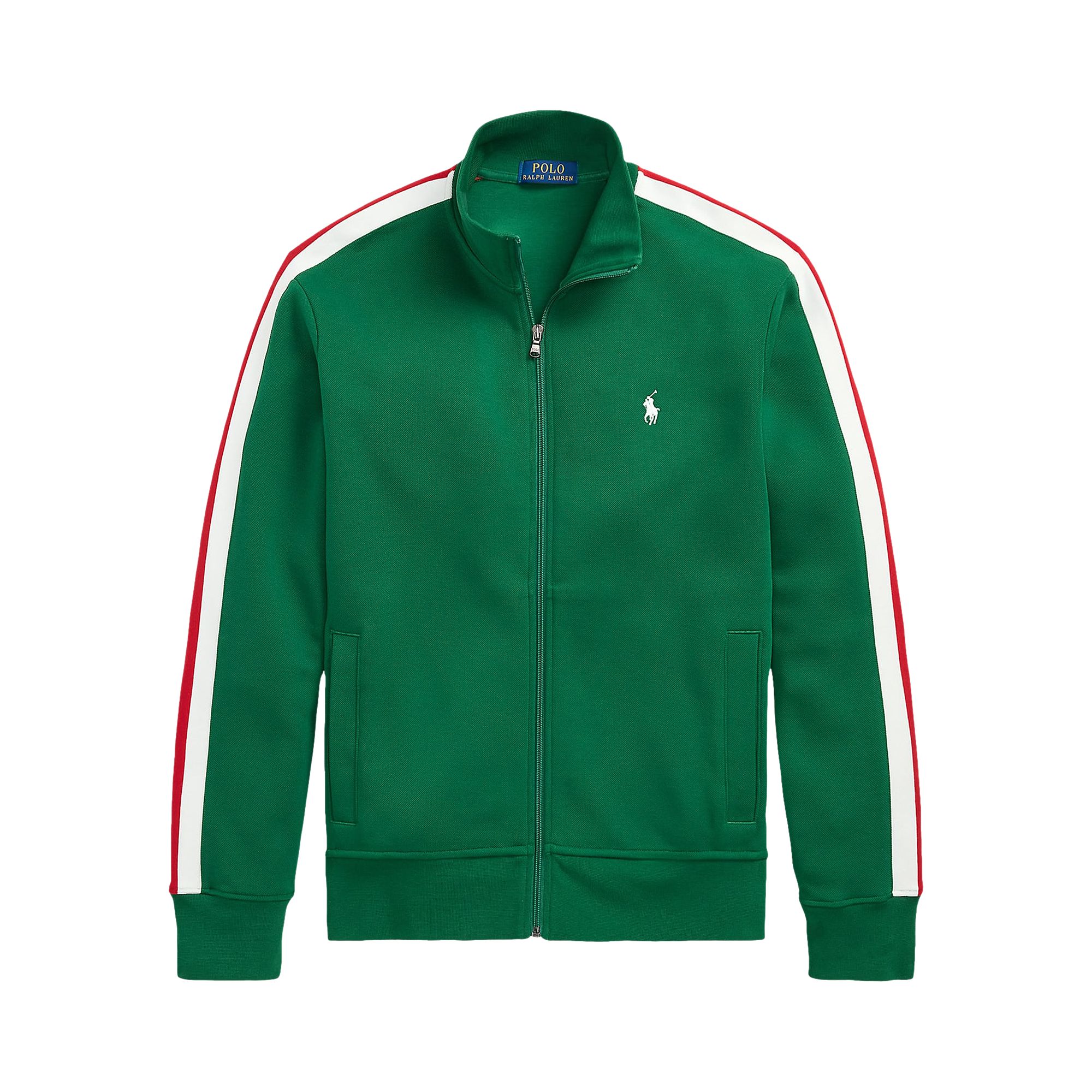 Pre-owned Polo Ralph Lauren Mesh Double Knit Long-sleeve-sweatshirt 'tennis Green/multicolor' | Men's Size Xl