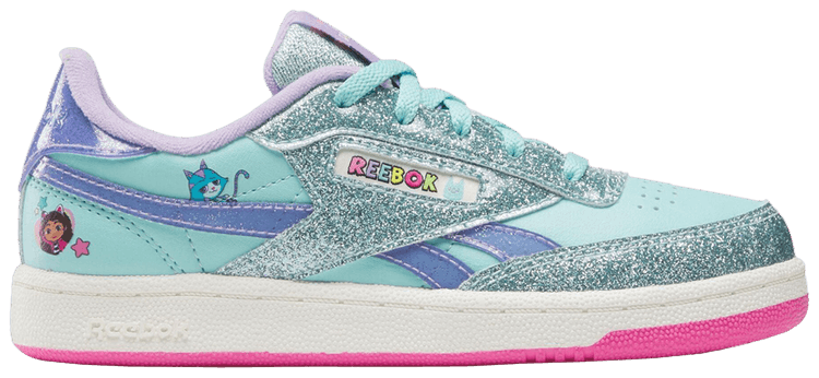 Gabbys Dollhouse x Reebok Club C Revenge Little Kid Glitter