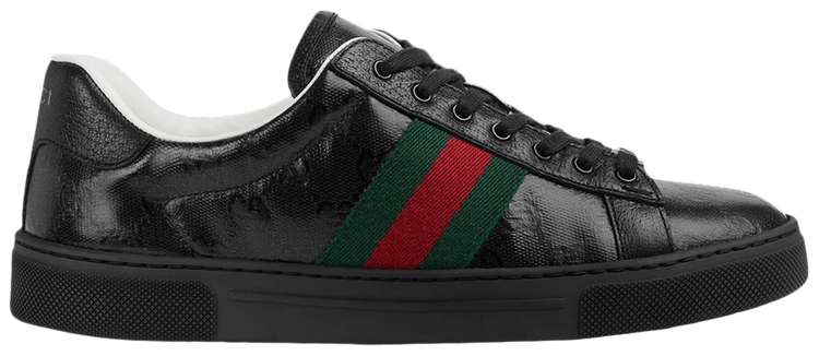 Gucci Wmns Ace GG Crystal Canvas   Black