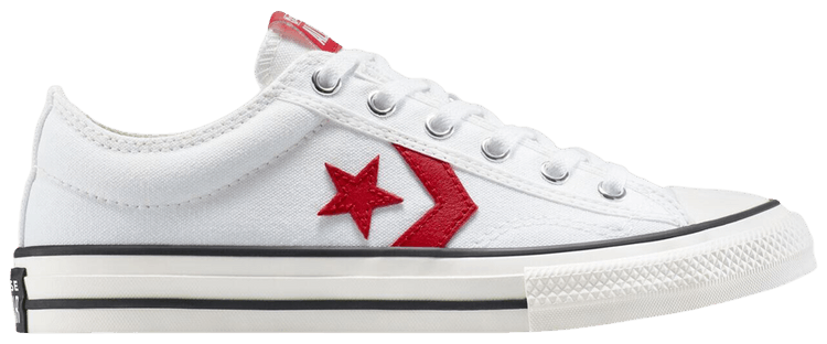 Converse Star Player 76 Low GS Foundational Canvas   White Red
