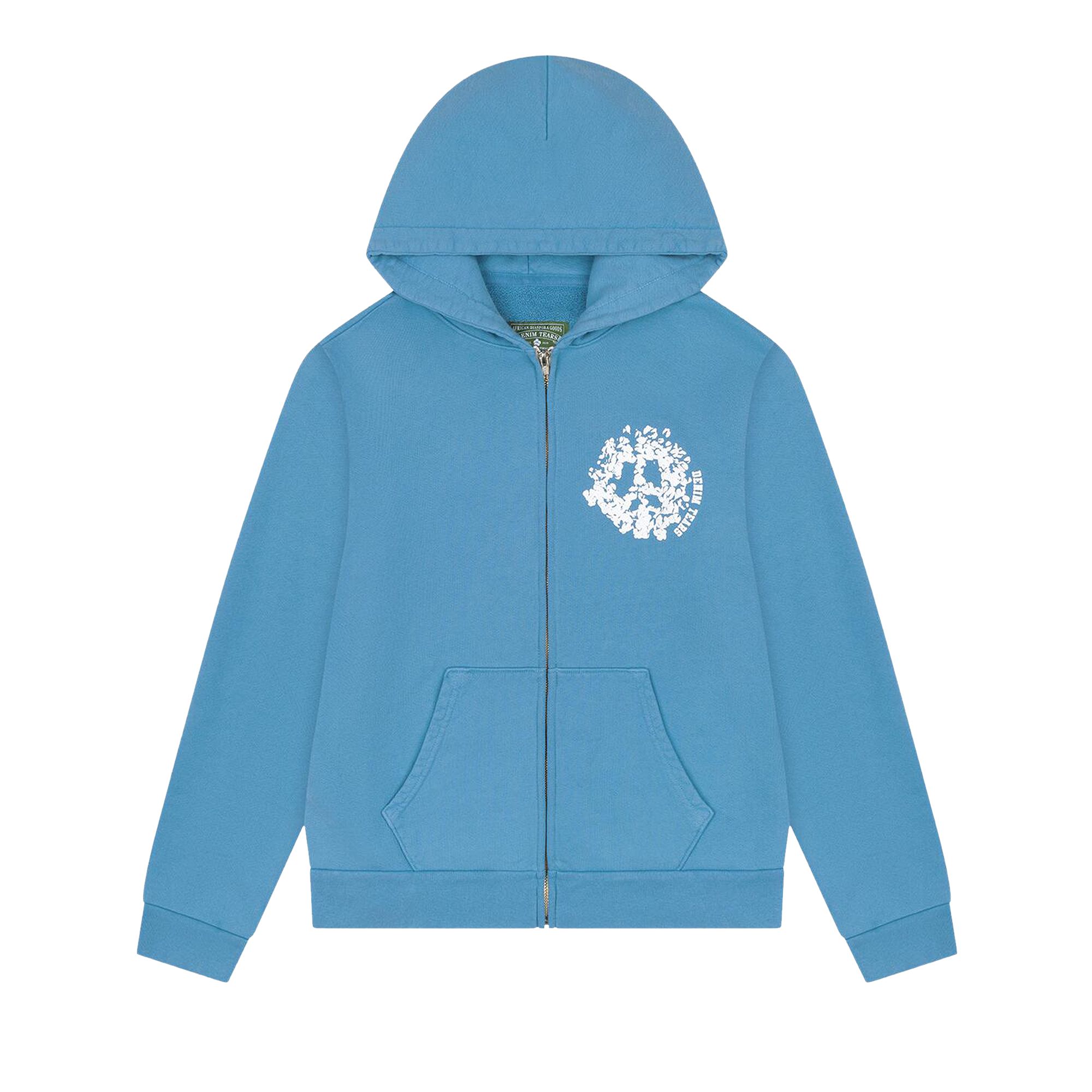 Pre-owned Denim Tears Denim University Zip Hoodie 'light Blue' | Men's Size L