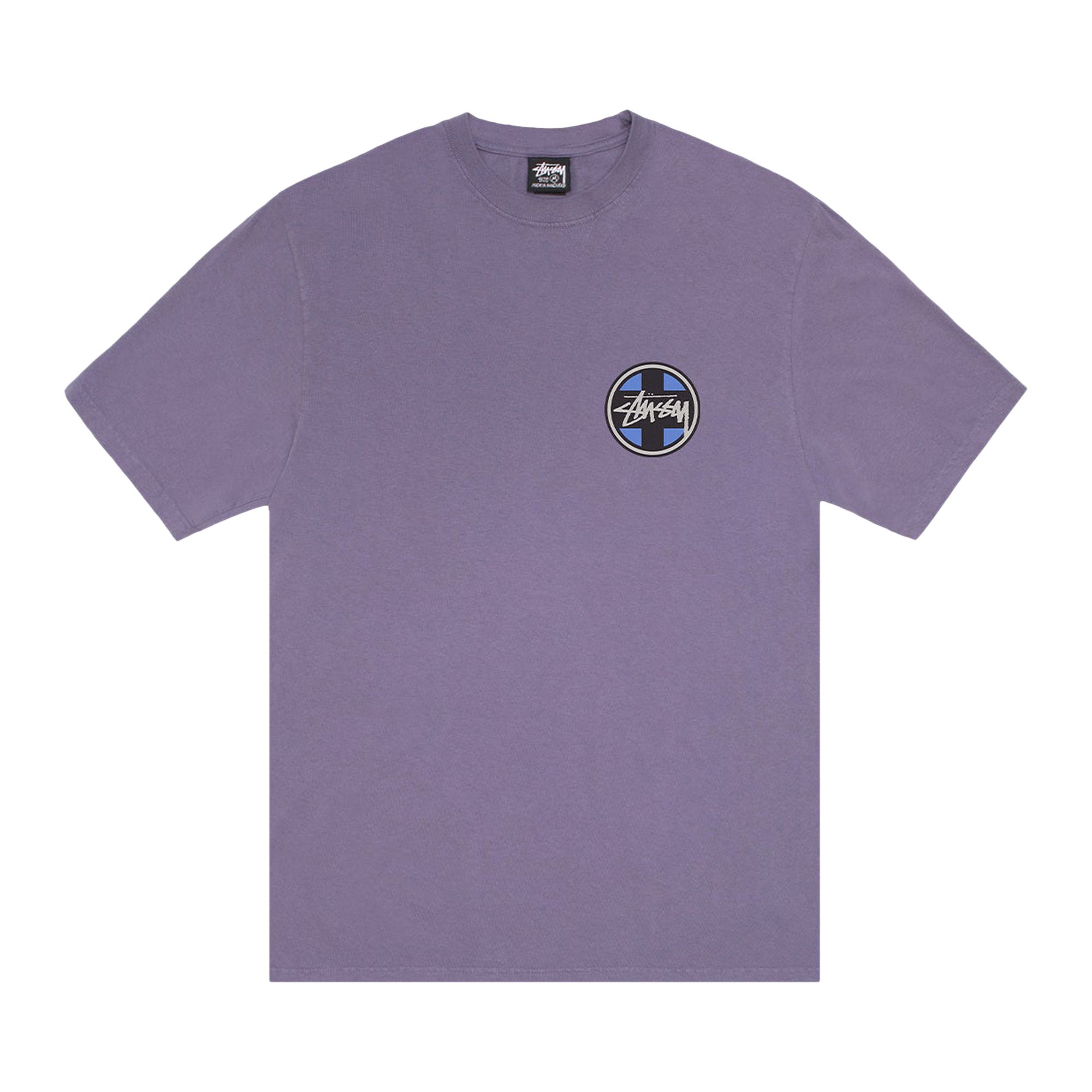 Pre-owned Stussy Cross Dot Tee Pigment Dyed 'grape' | Purple | Men's Size M