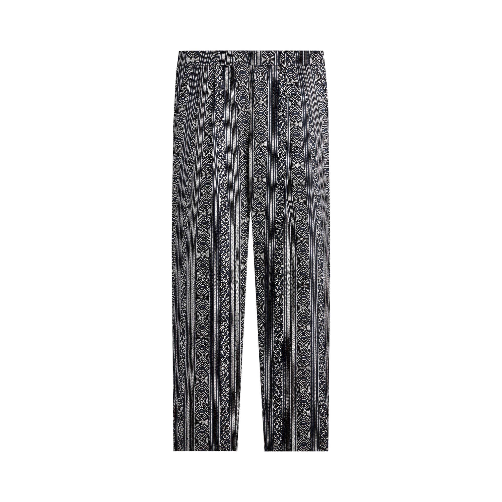 Pre-owned Kith & Kin Batik Stripe Pleated Ari Trouser 'nocturnal' | Black | Men's Size 50
