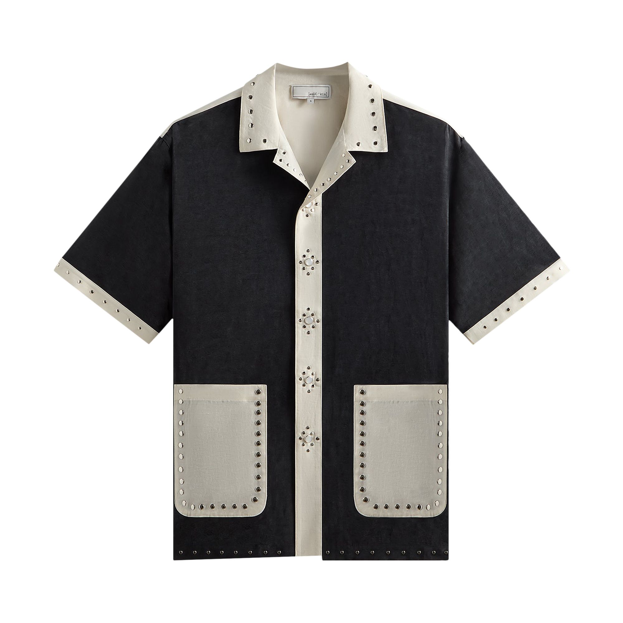 Pre-owned Kith & Kin Sawyer Short-sleeve Camp Collar Shirt 'black' | Men's Size L