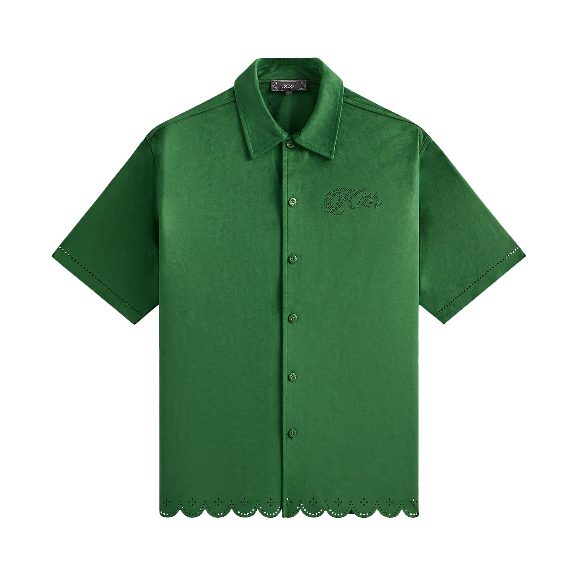 Pre-owned Kith Isaac Microsuede Buttondown 'direction' | Green | Men's Size M