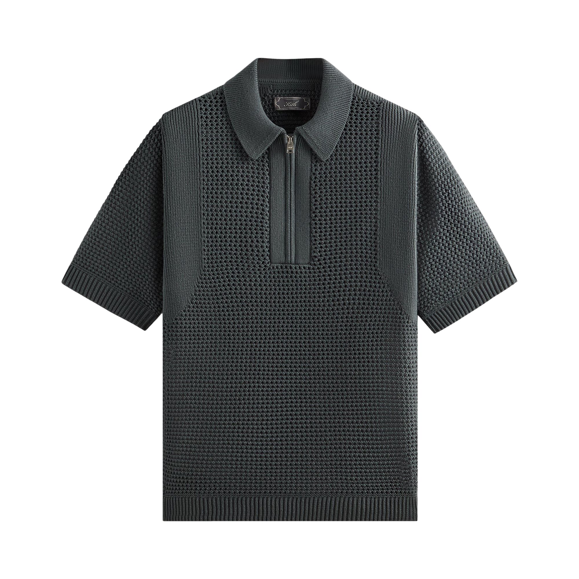 Pre-owned Kith Nash Knit Polo 'machine' | Black | Men's Size L