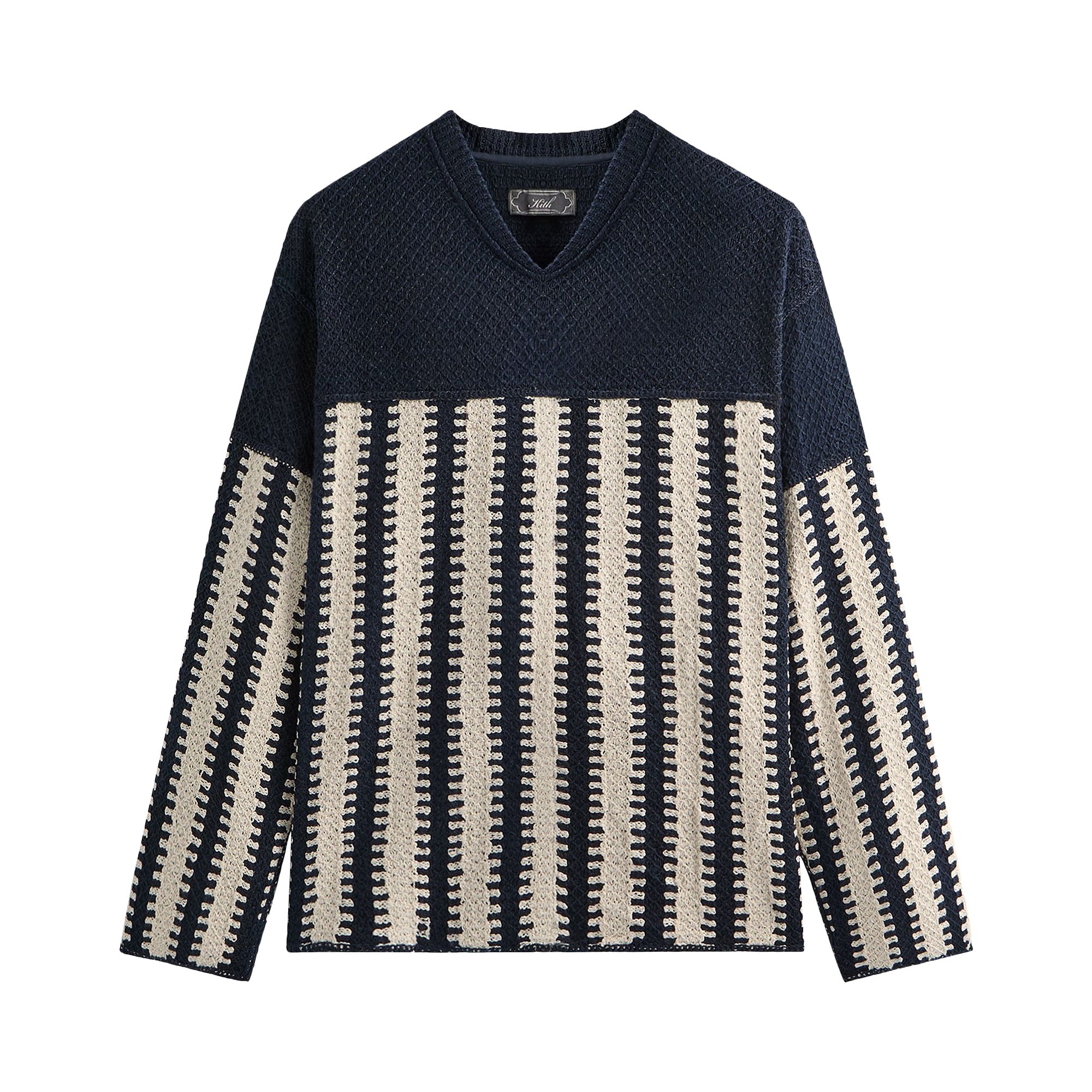 Pre-owned Kith Long-sleeve Crochet Malik Jersey 'nocturnal' | Blue | Men's Size Xxl