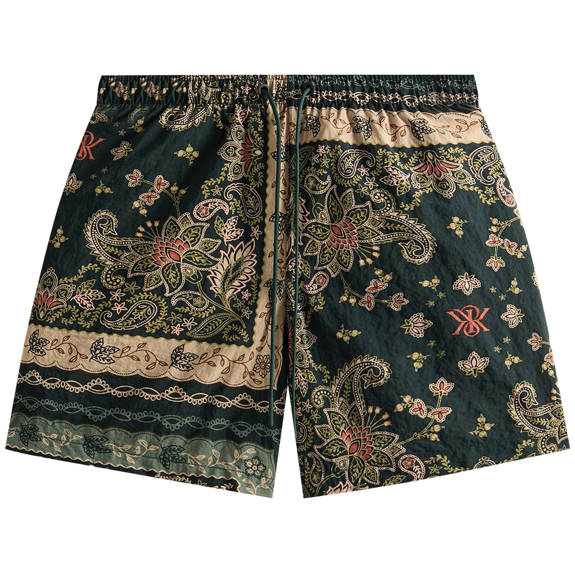 Pre-owned Kith Panelled Bandana Ashton Swim Short 'stadium' | Green | Men's Size L