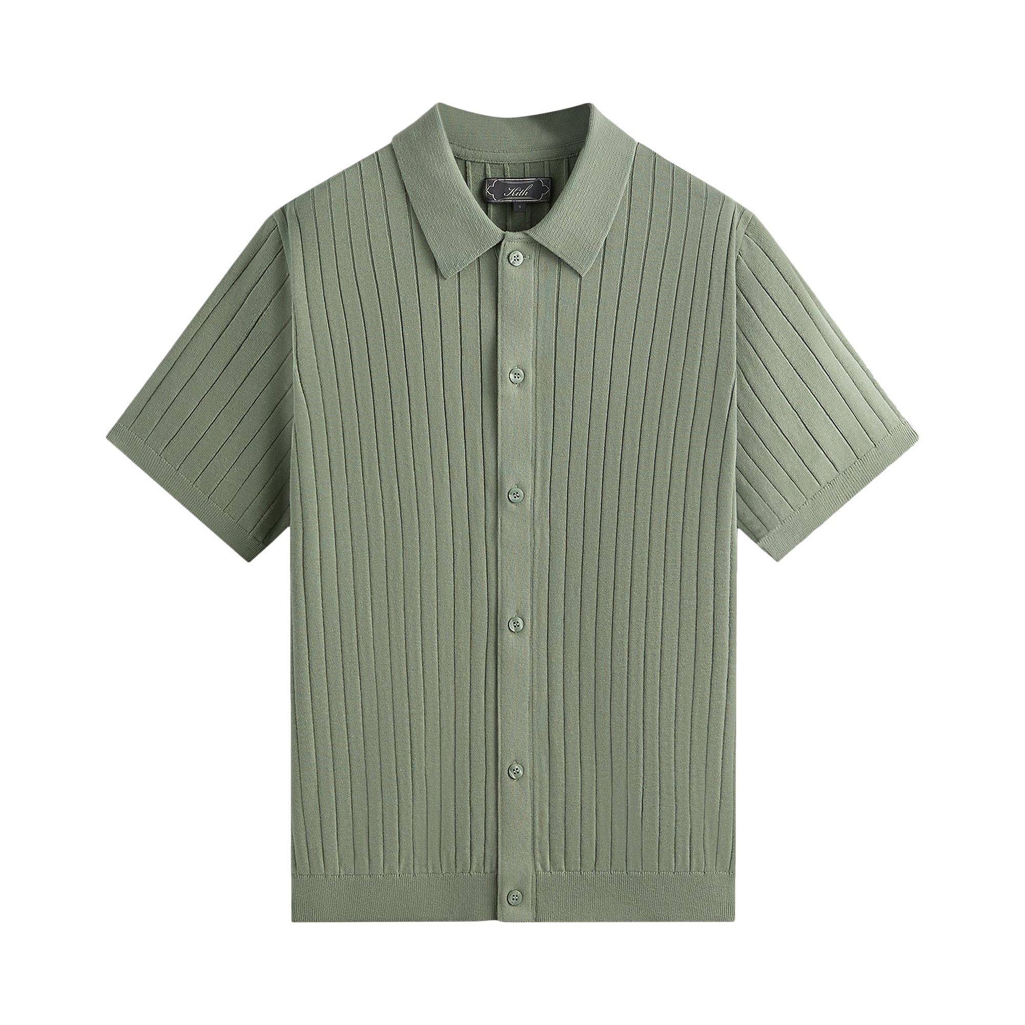 Pre-owned Kith Rhys Knit Stripe Buttondown 'pavilion' | Green | Men's Size M